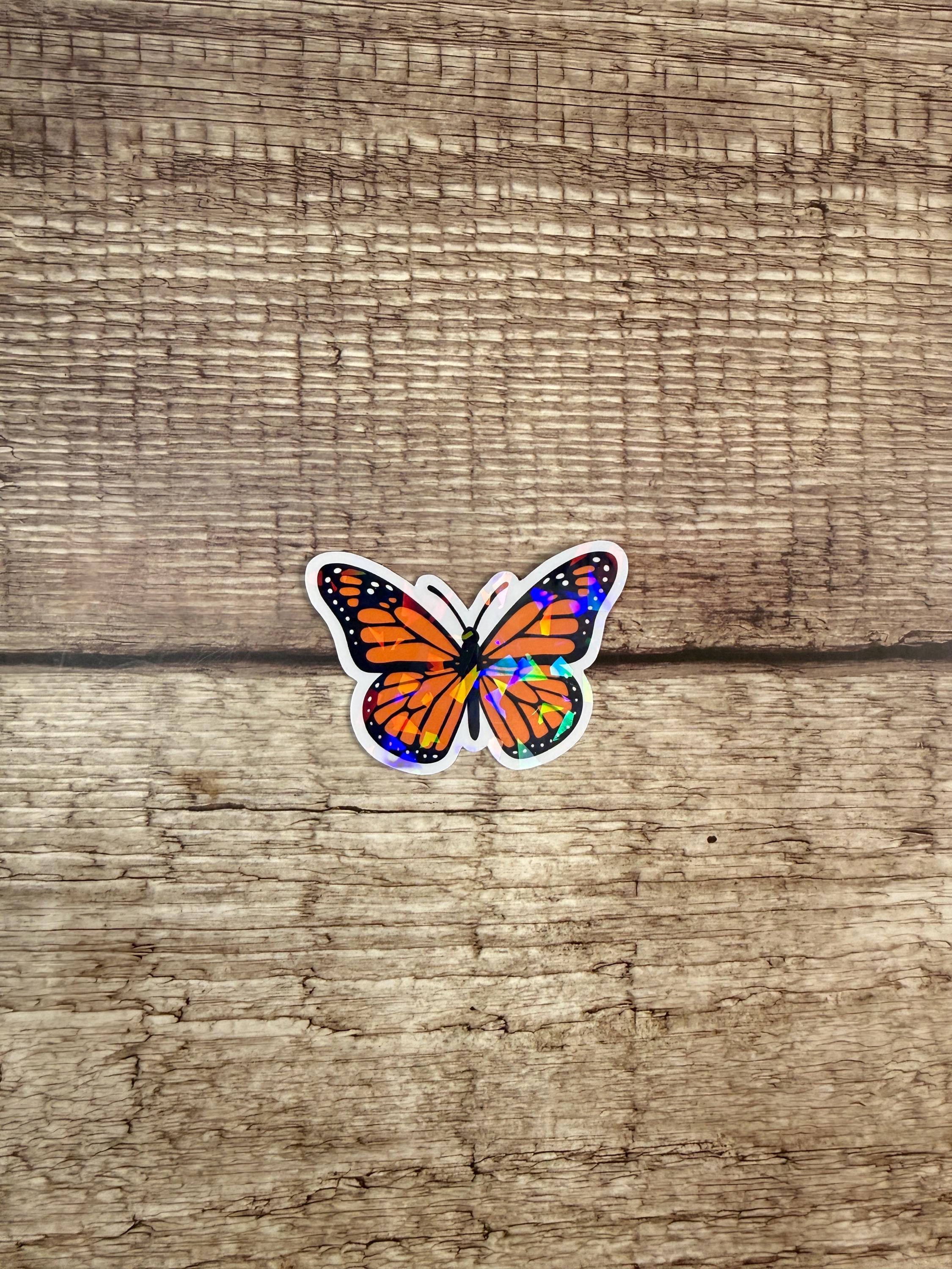 Holographic Monarch Butterfly Vinyl Sticker - Cute Shiny Butterfly Vinyl Decal Gift