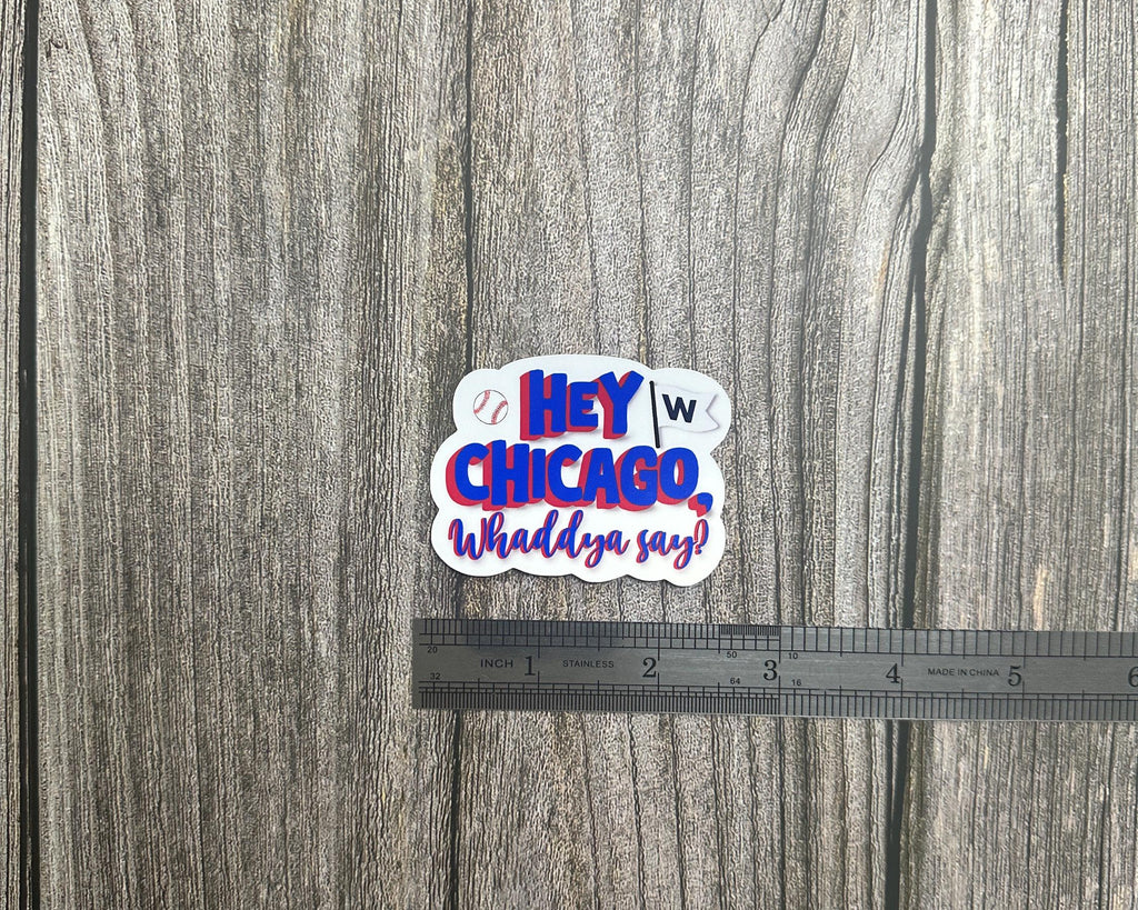 Go Cubs Go Waterproof Sticker: Chicago Baseball Fan Vinyl Decal Gift