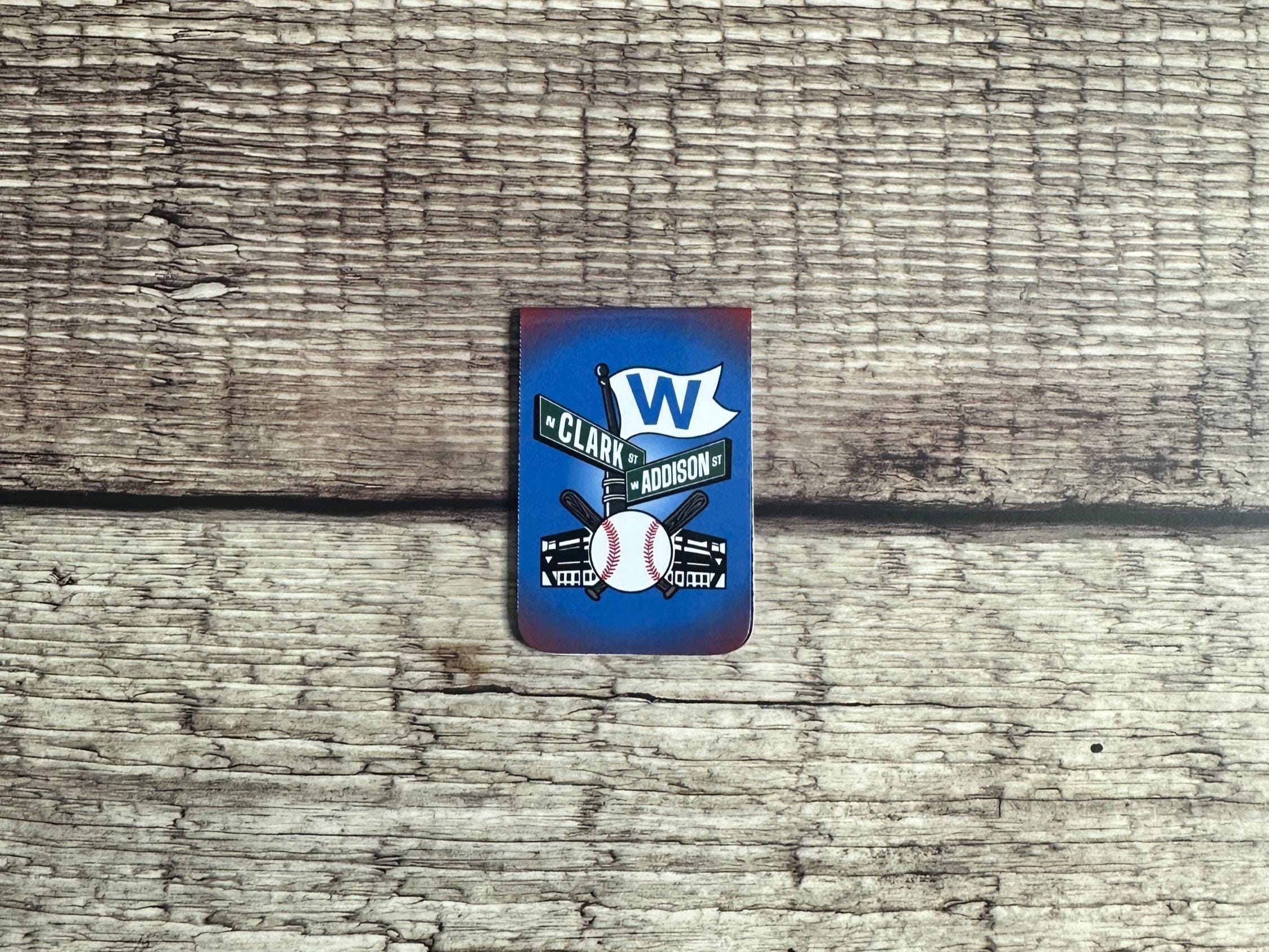 Cubs Inspired Magnetic Bookmark – Addison & Clark Wrigley Field Inspired Design – Page Marker Gift for Fans