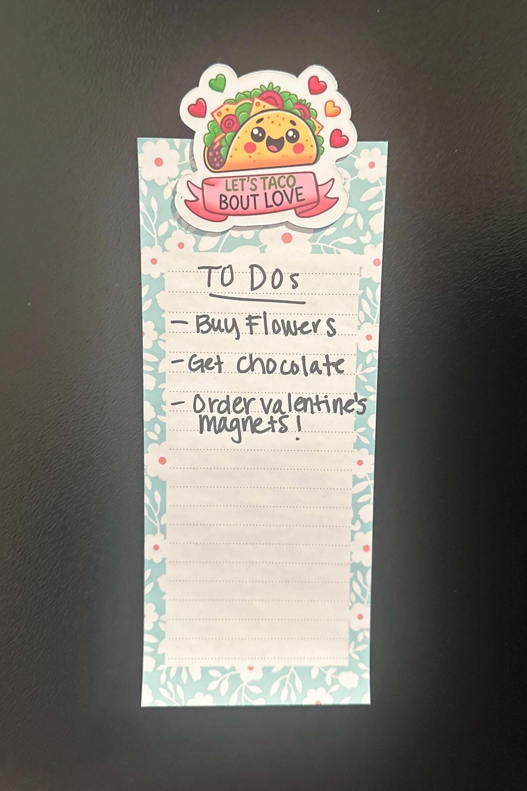 Taco Lover Waterproof Sticker "Let’s Taco Bout Love" Vinyl Decal or Magnet Funny Food Gift for Laptops & Water Bottles