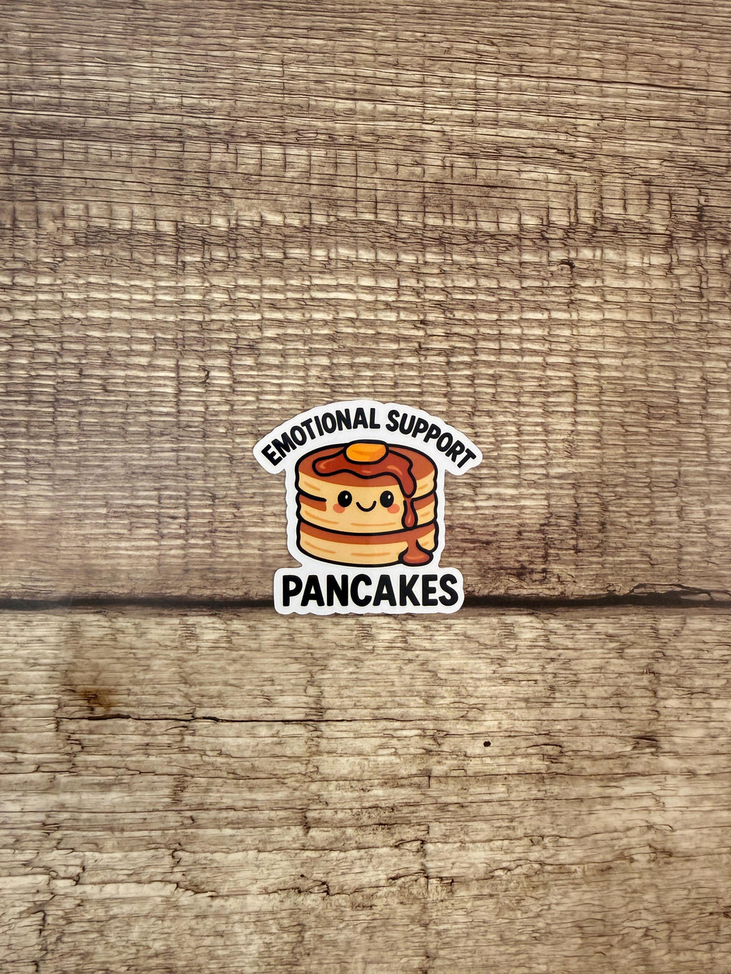 Emotional Support Pancake Waterproof Sticker | Funny Breakfast Food Pun Vinyl Decal Gift