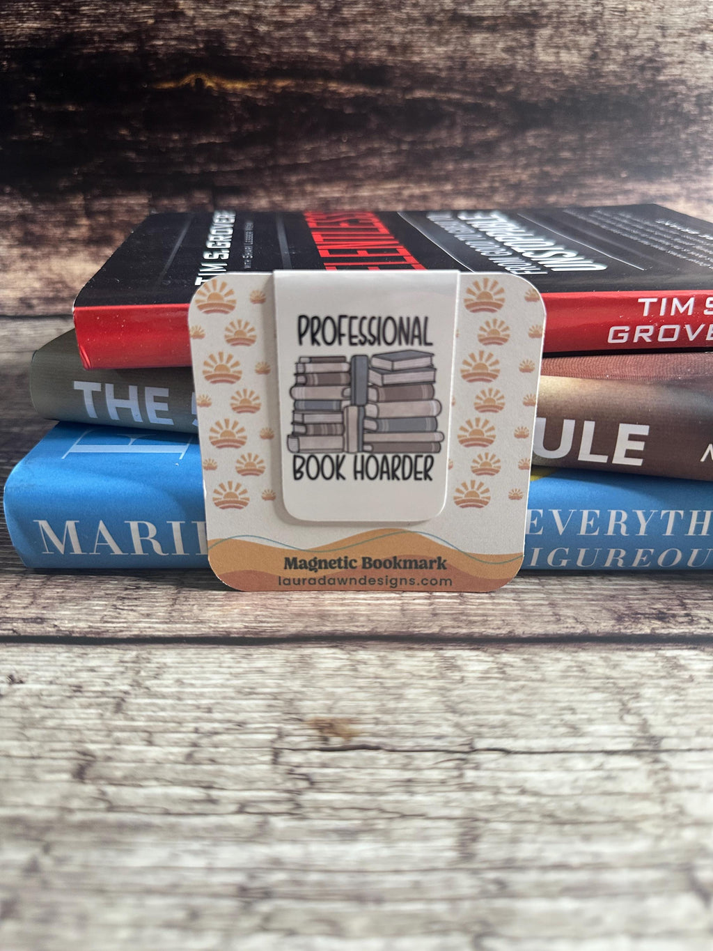 Funny Magnetic Bookmark: "Professional Book Hoarder" -  Reading Lover Gift