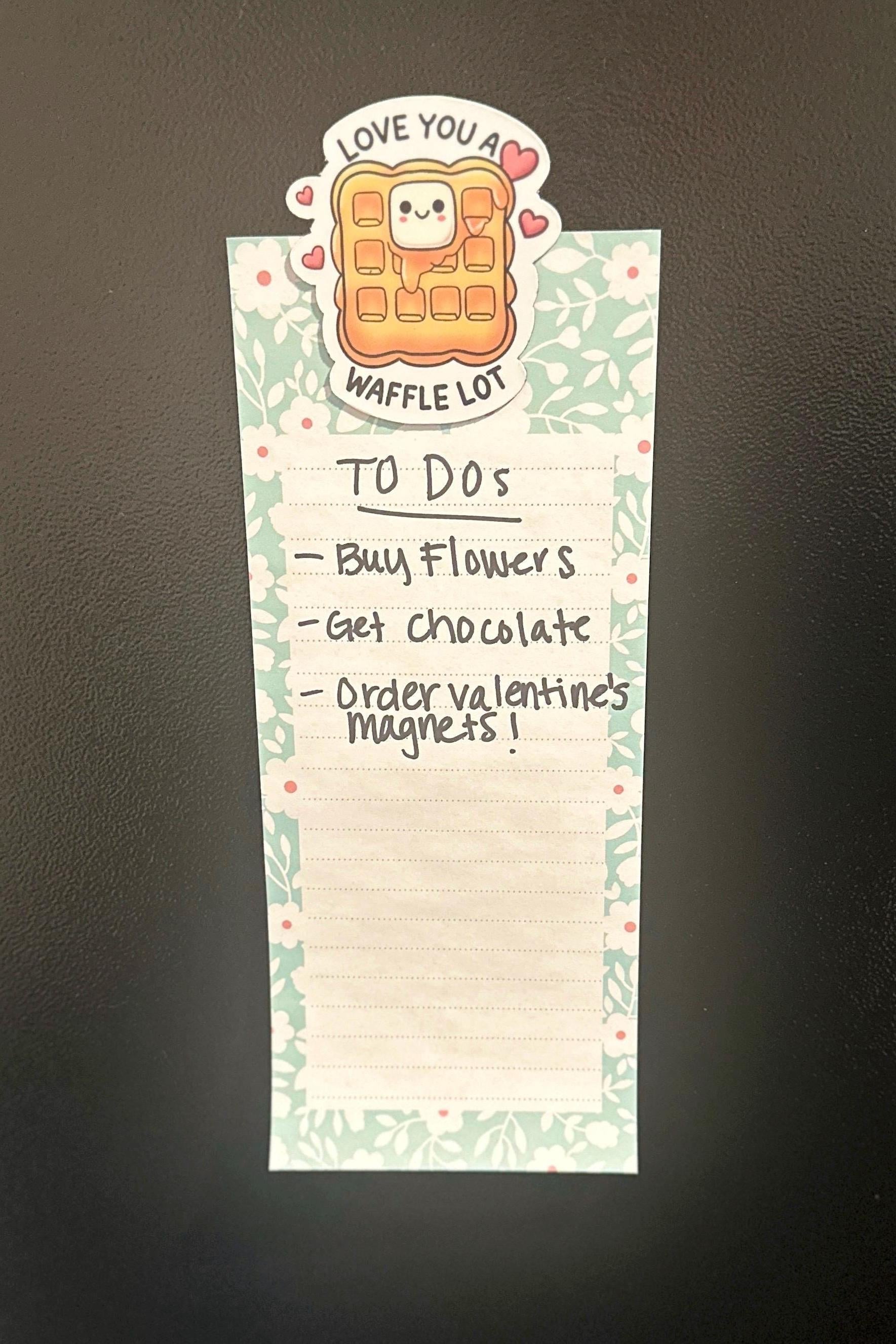 Funny Food Lover Waterproof Sticker "Love You a Waffle Lot" – Cute Food Pun Vinyl Decal Gift