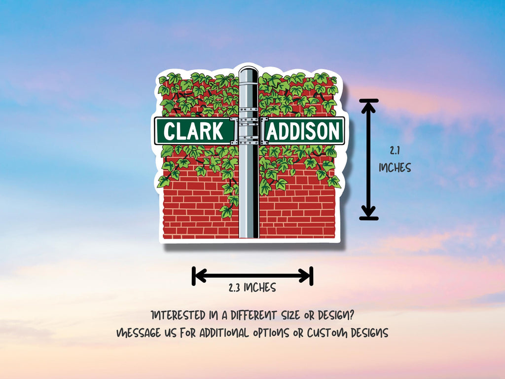 Clark and Addison Sticker or Magnet - Wrigley Field Street Signs - Chicago Cubs Inspired Waterproof Vinyl Decal