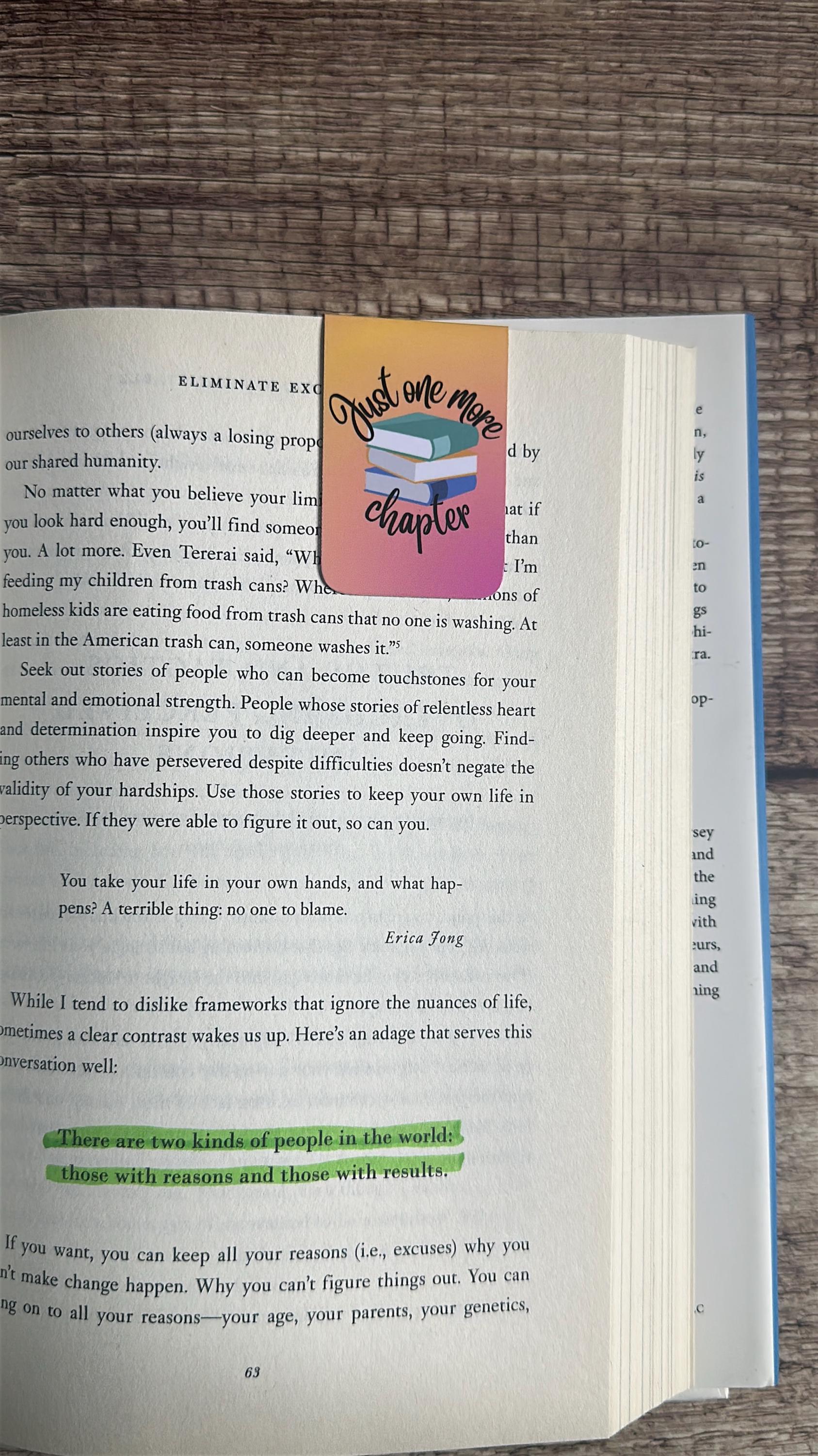 Magnetic Bookmark: Just One More Chapter - Book Lover Gift