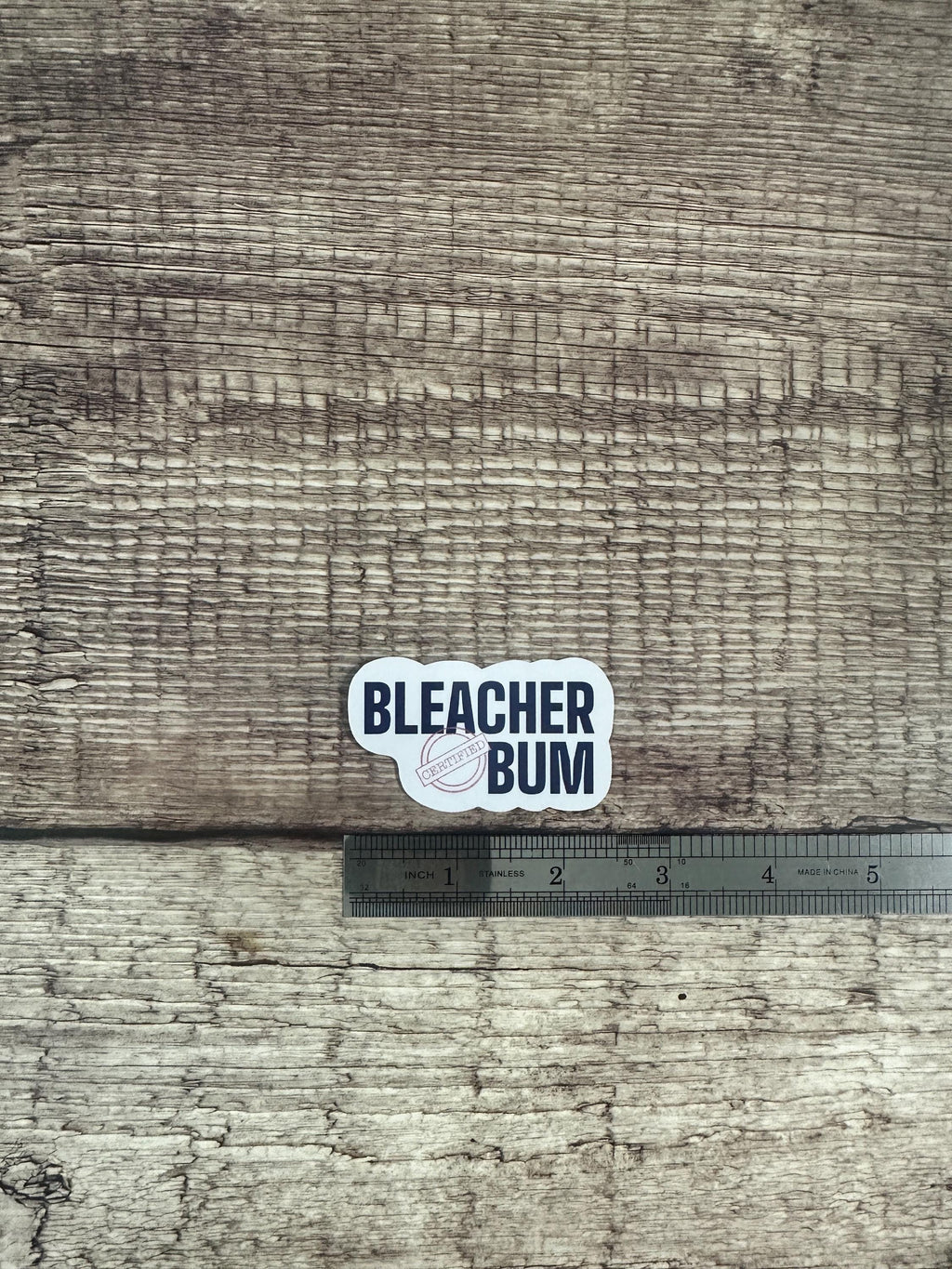 Certified Bleacher Bum Waterproof Sticker – Chicago Baseball Fan Vinyl Decal – Funny Cubs-Inspired Design