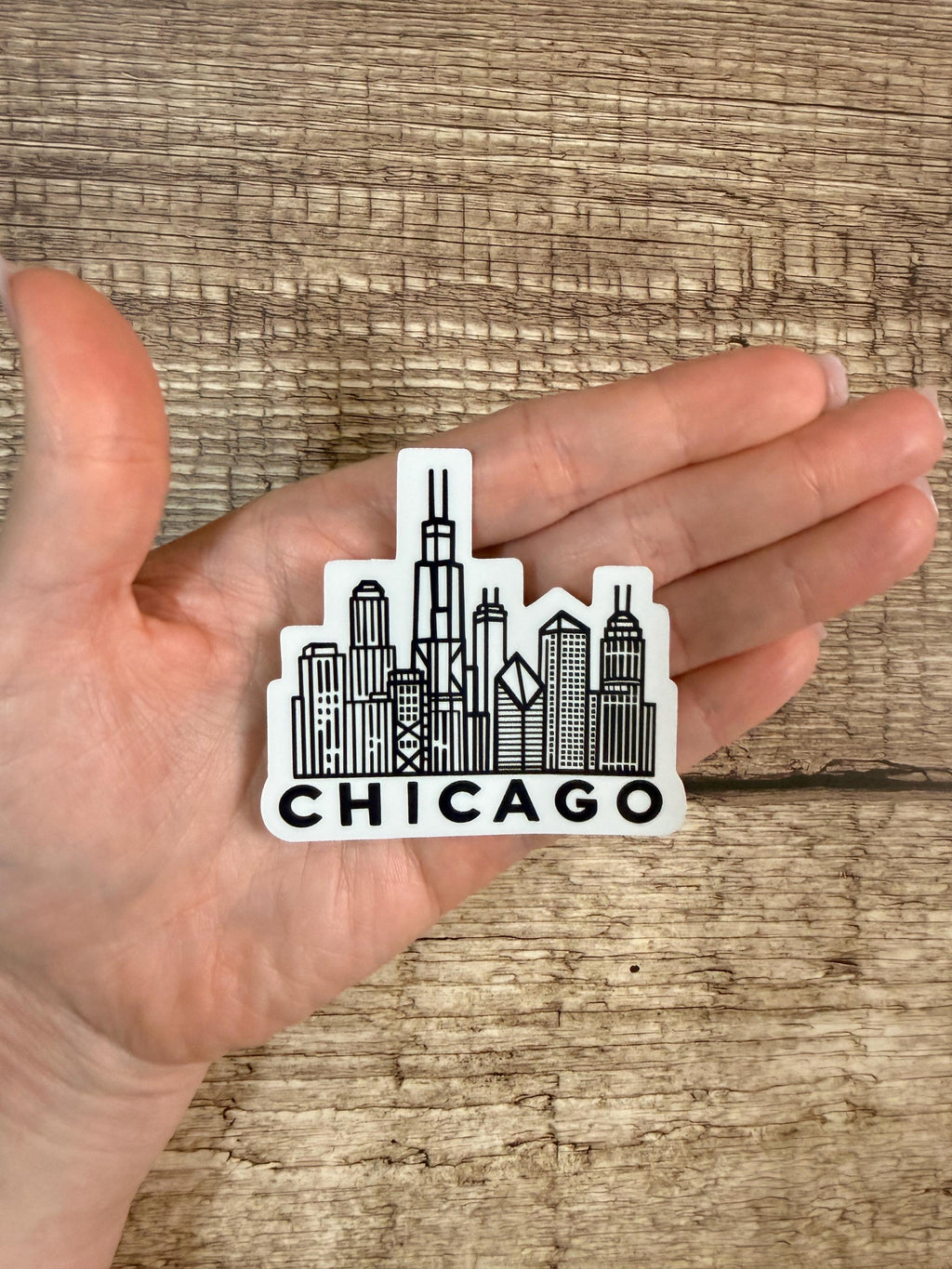 Chicago Skyline Sticker: Windy City Line Art - Waterproof Vinyl Decal