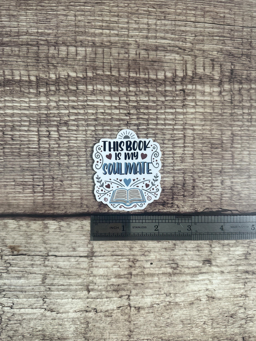 Cute Bookish Waterproof Sticker "This Book Is My Soulmate" Vinyl Decal Reader Gift