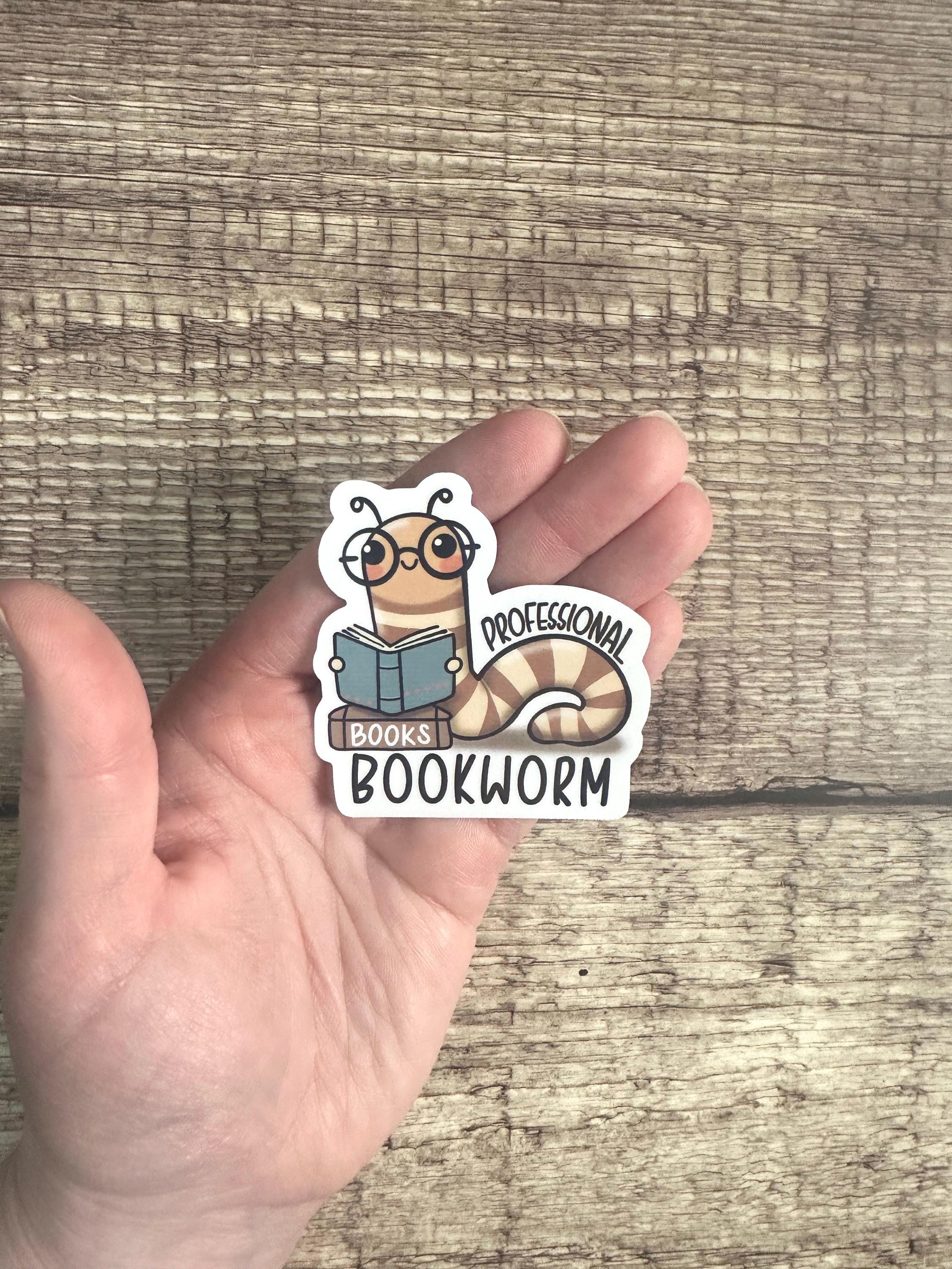 Professional Bookworm Waterproof Sticker - Book Readers and Readaholics Vinyl Decal