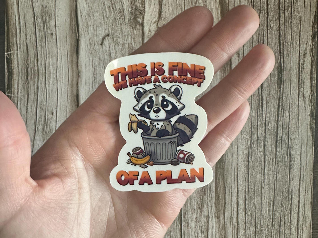 This Is Fine Raccoon Sticker: Funny Anti-Trump Political Humor