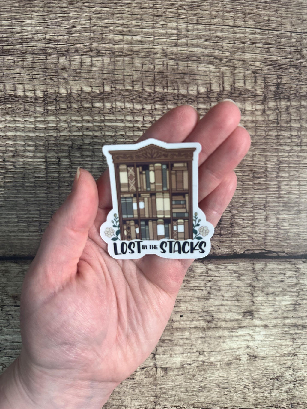 Bookish Sticker - "Lost in the Stacks" for Book Lovers, Readers, Kindles, Journals, Water Bottles & Laptops