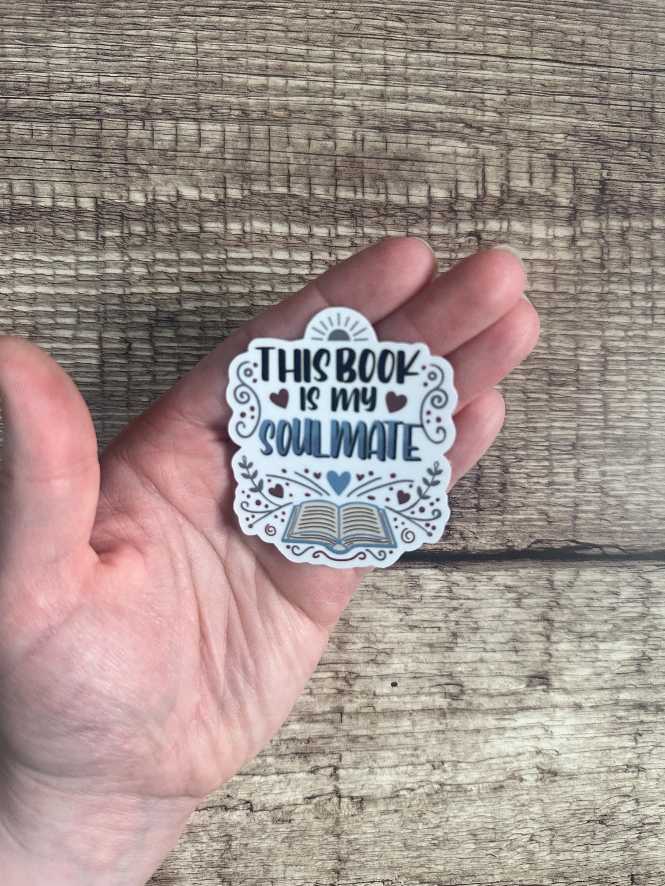 Cute Bookish Waterproof Sticker "This Book Is My Soulmate" Vinyl Decal Reader Gift