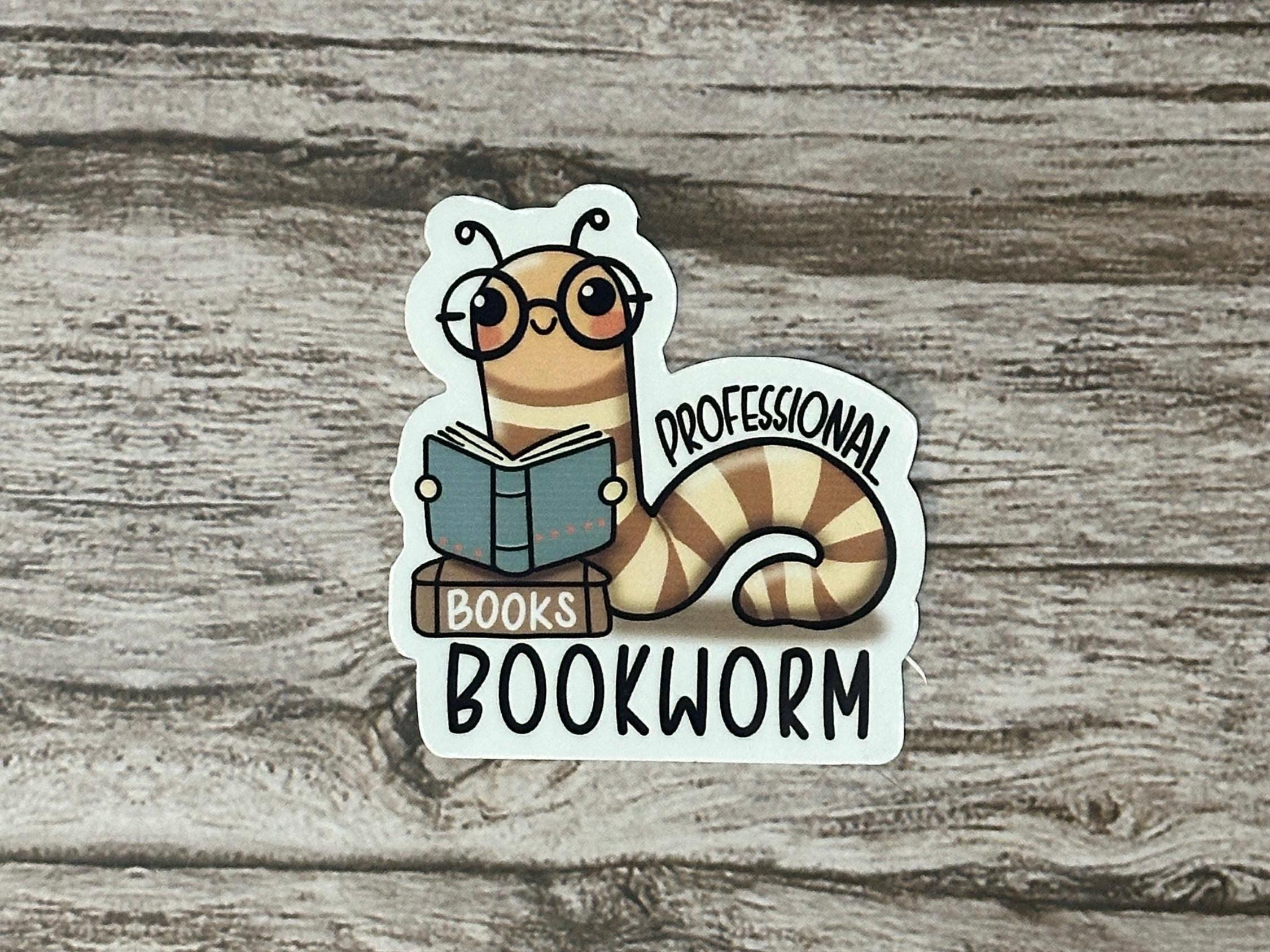 Professional Bookworm Waterproof Sticker - Book Readers and Readaholics Vinyl Decal