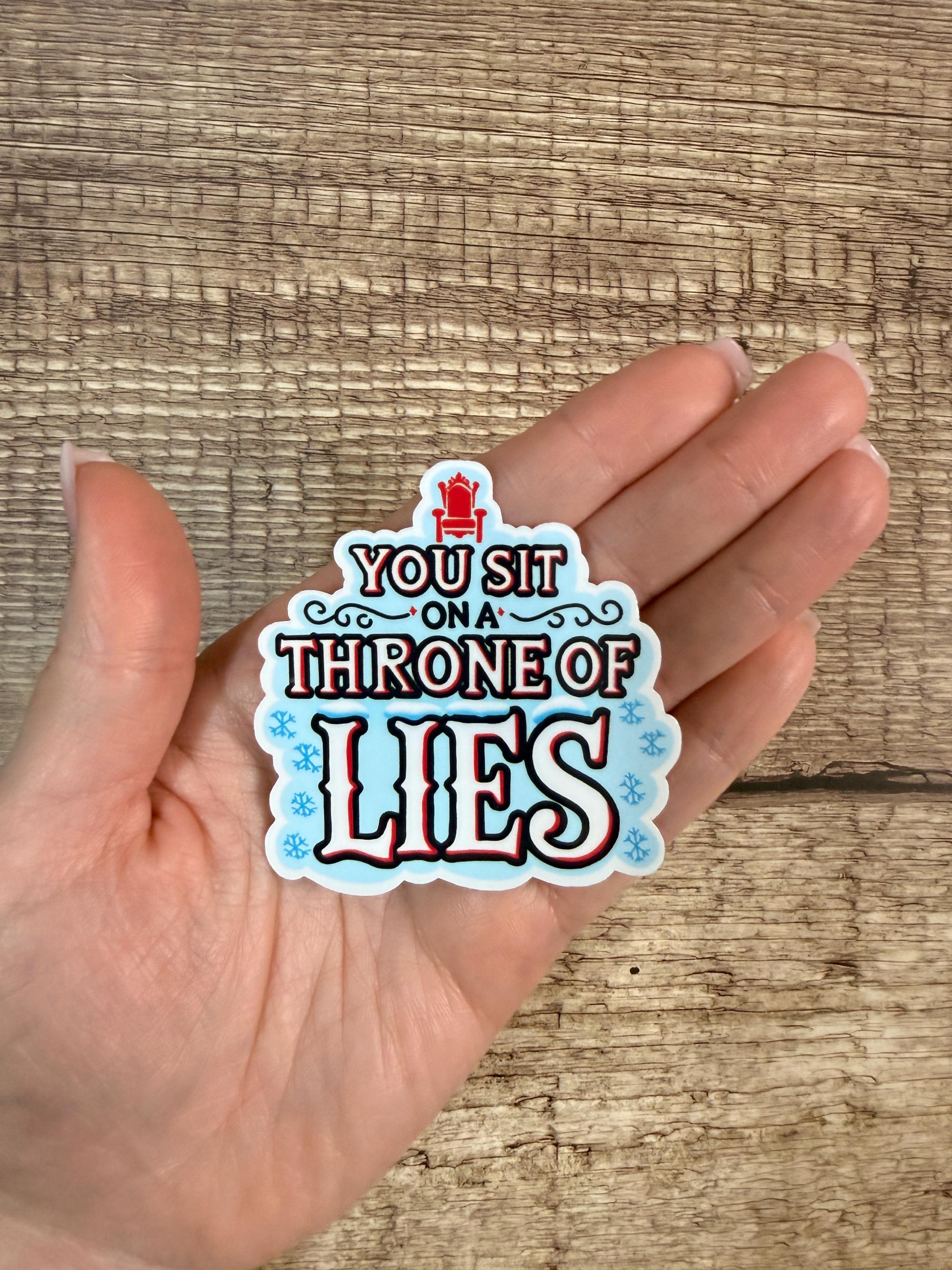 Elf Movie Quote Waterproof Sticker: "You Sit on a Throne of Lies" Funny Holiday Vinyl Decal