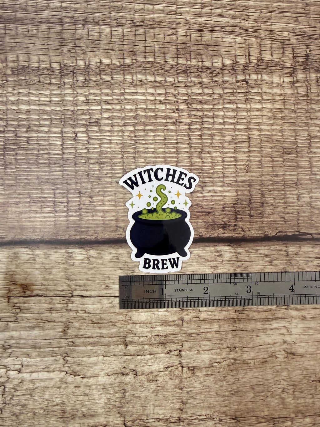 Cute Halloween Waterproof Sticker – Witches Brew Cauldron Vinyl Decal, Spooky Season Gift