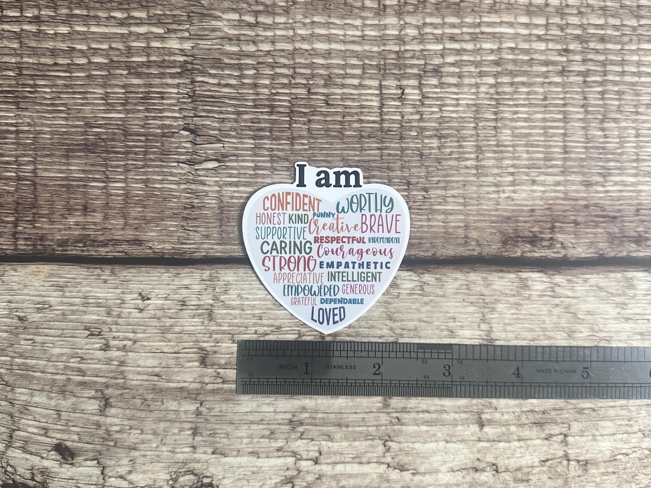 Heart Affirmation Sticker: Self-Love Vinyl Decal for Laptops, Water Bottles