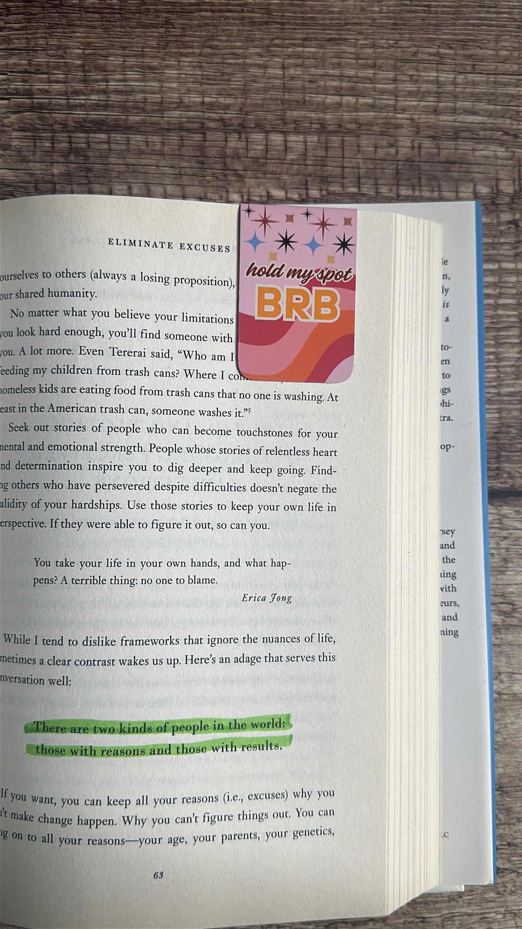 Retro Magnetic Bookmark – “Hold My Spot BRB” – Cute Bookish Gift for Readers