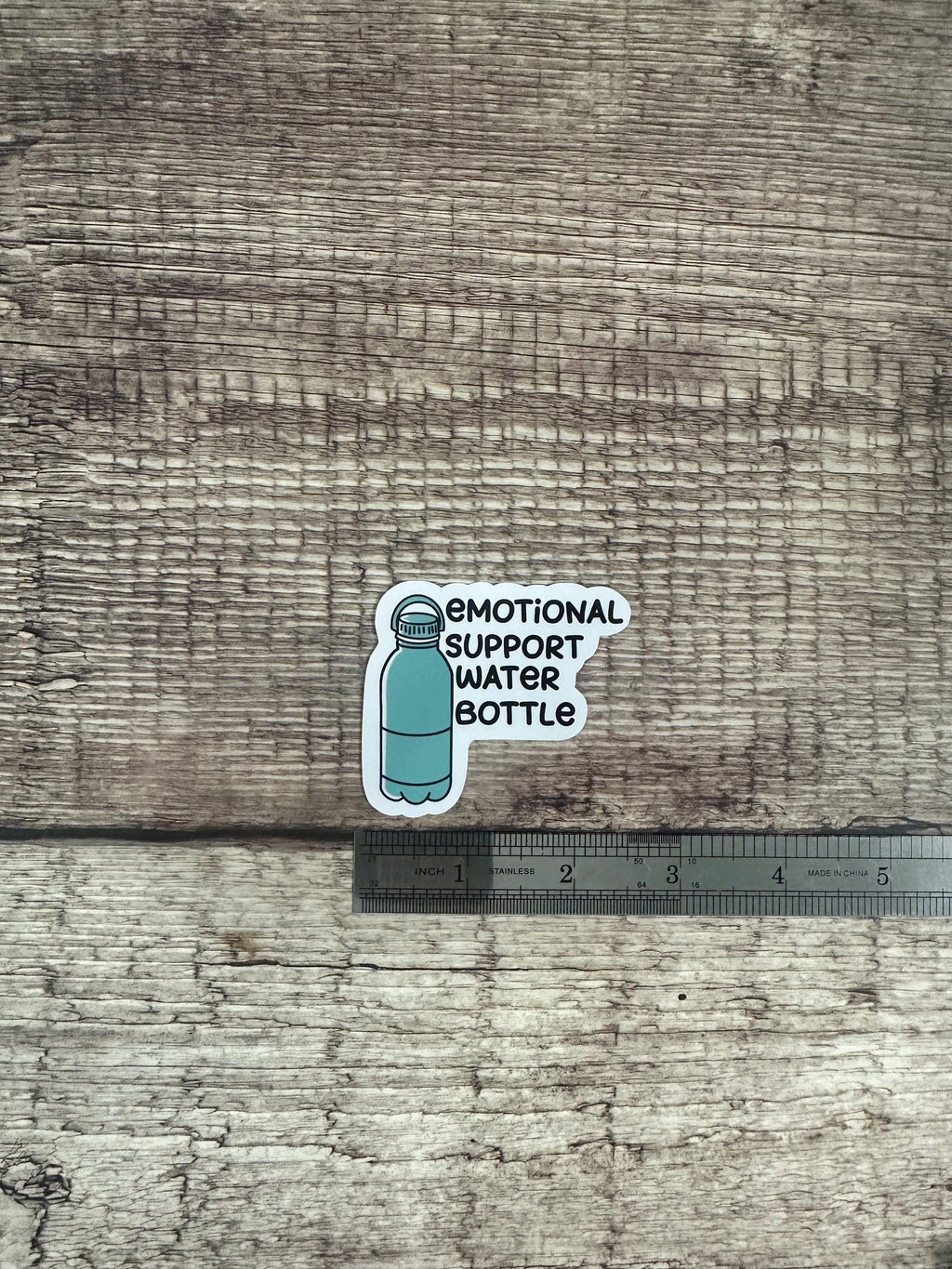 Emotional Support Water Bottle Sticker - Funny Hydration Reminder Gift - Waterproof Vinyl Decal