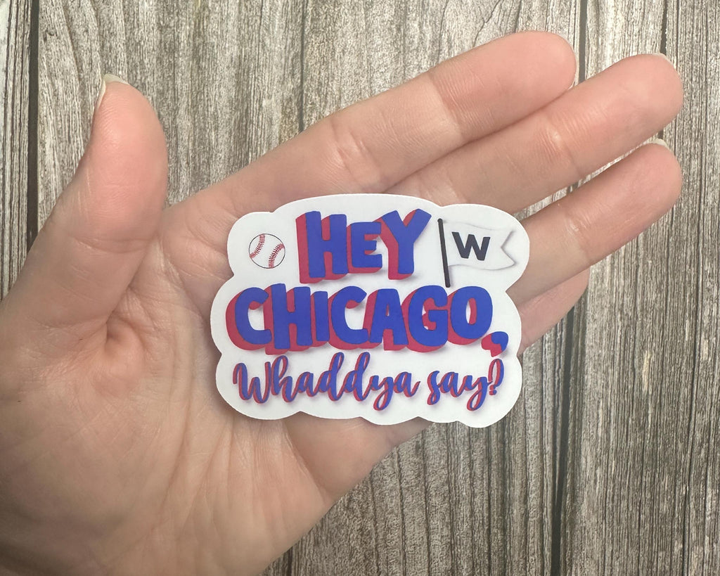 Go Cubs Go Waterproof Sticker: Chicago Baseball Fan Vinyl Decal Gift