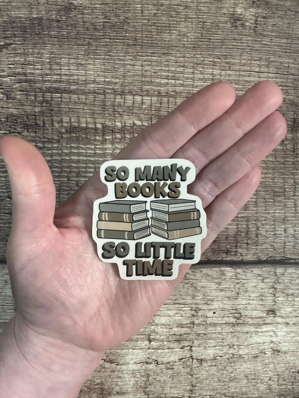 Book Lover Waterproof Sticker: "So Many Books So Little Time" Vinyl Decal for Laptops, Water Bottles