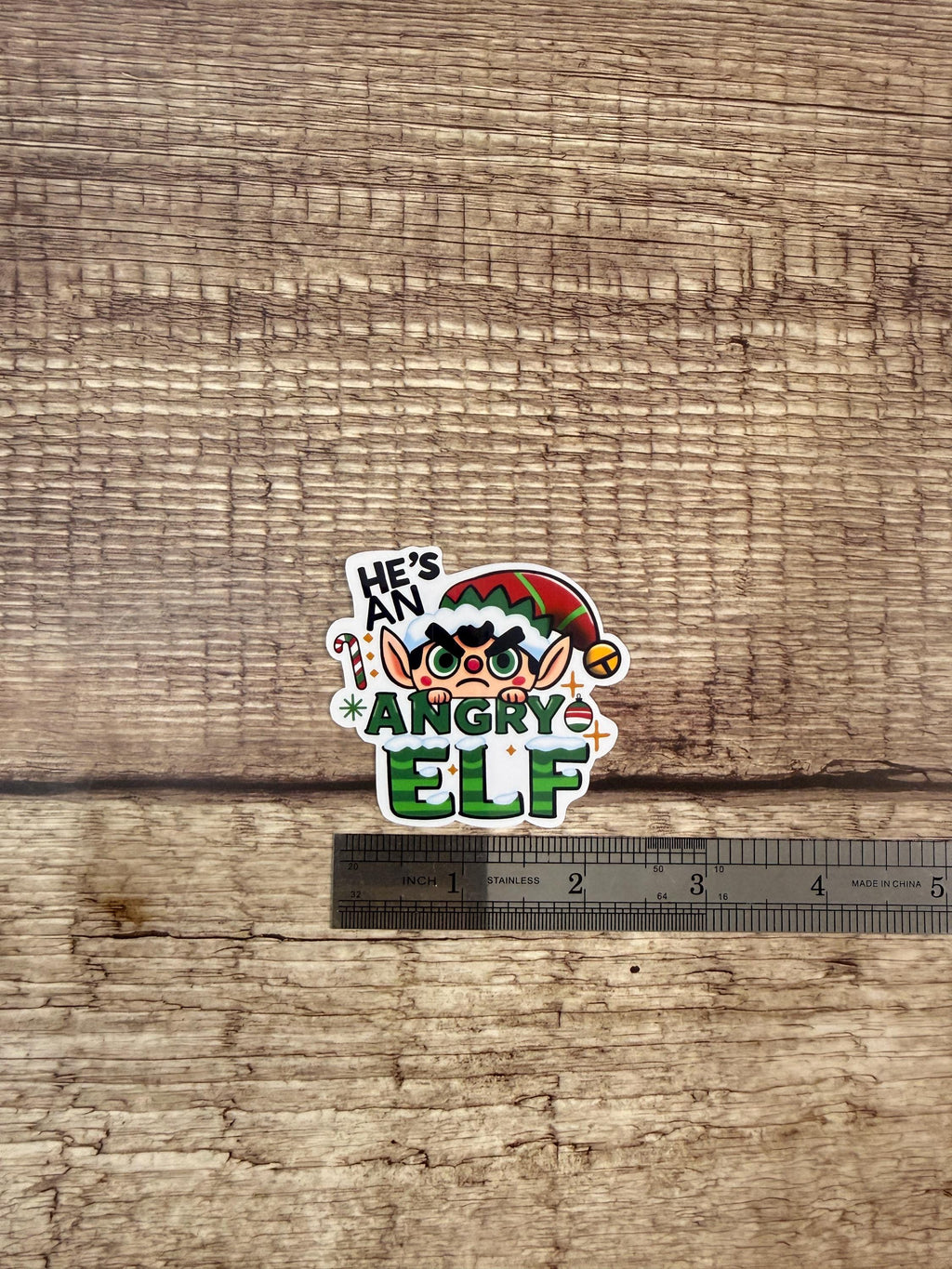 Funny Elf Movie Quote Sticker: He's An Angry Elf | Holiday Movie Quote Vinyl Decal