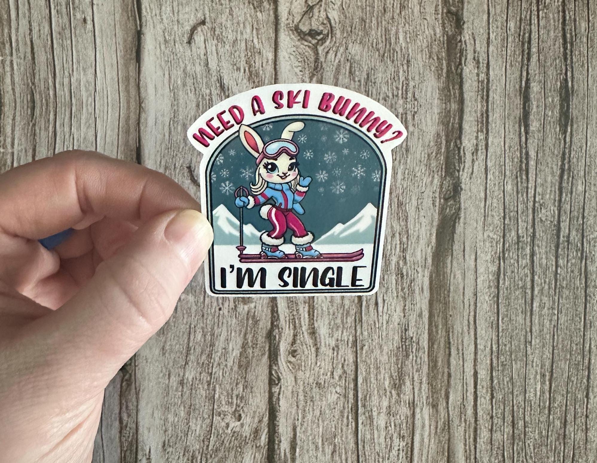 Ski Bunny Sticker: Funny Winter Sports, Snowboard Humor Waterproof Vinyl Decal