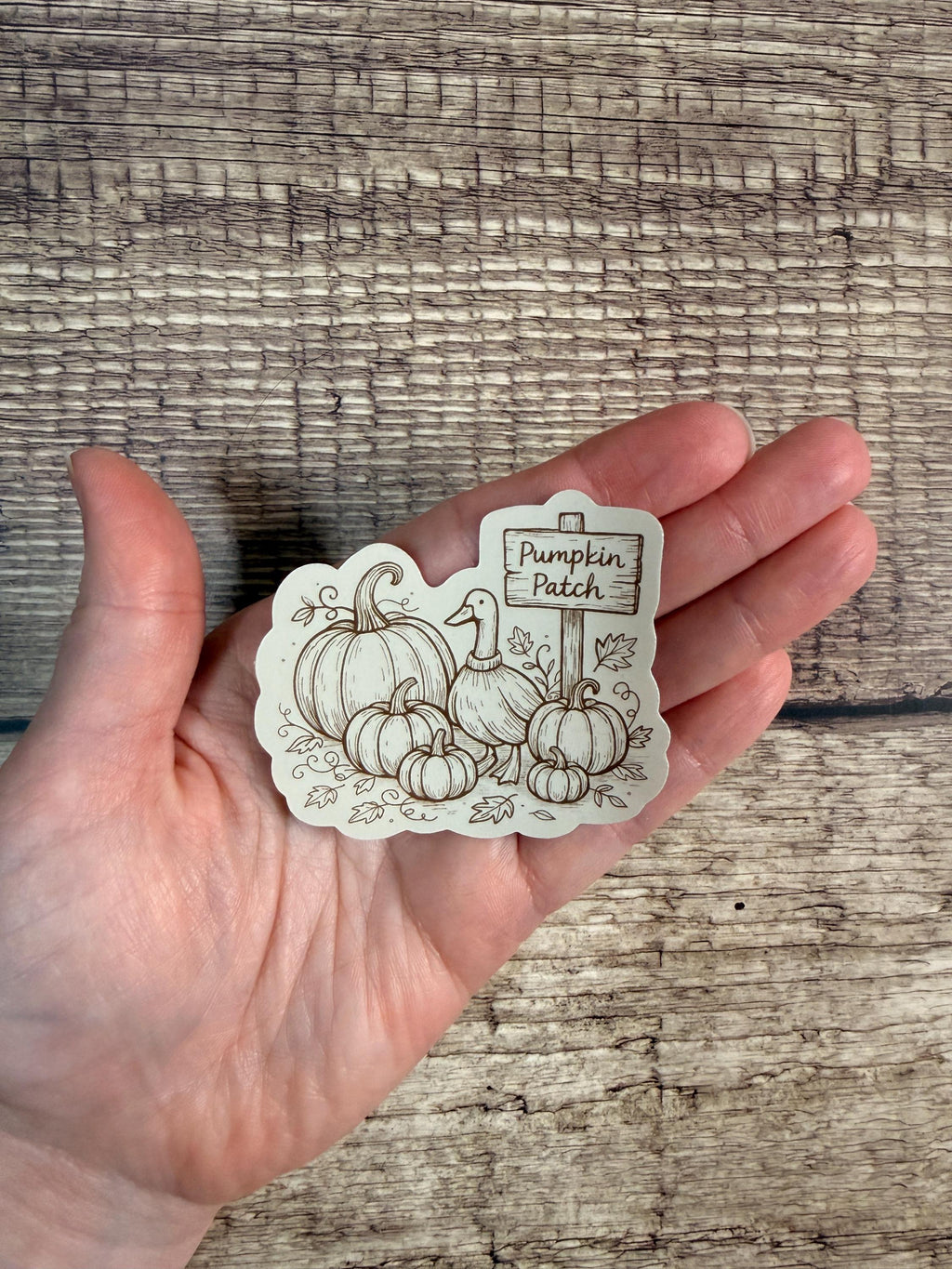 Fall Themed Waterproof Sticker: Pumpkin Patch Goose Vinyl Decal