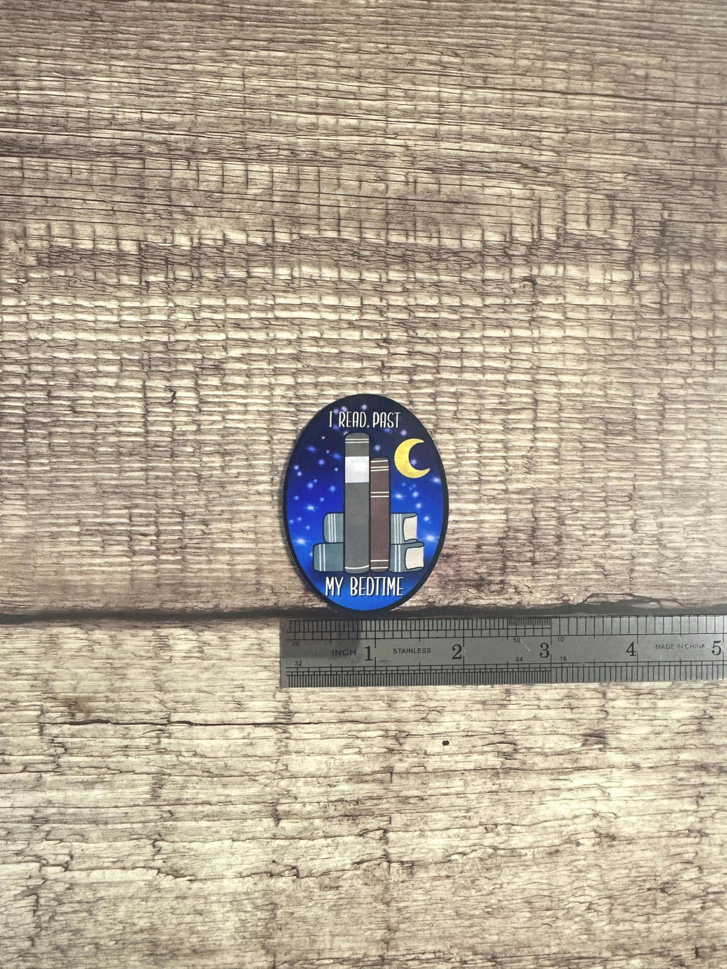 Funny Book Lover Waterproof Sticker "I Read Past My Bedtime": Reader Vinyl Decal Gift