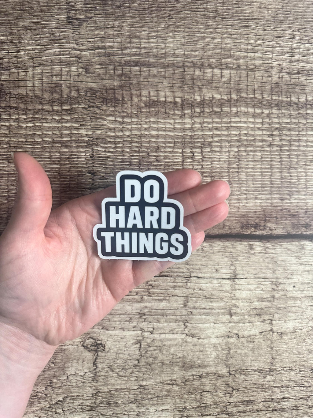 Inspirational Waterproof Sticker "Do Hard Things": Motivational Vinyl Decal for Laptops, Water Bottles
