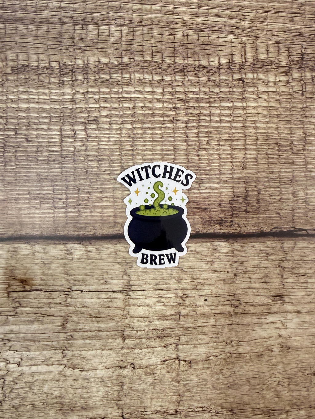 Cute Halloween Waterproof Sticker – Witches Brew Cauldron Vinyl Decal, Spooky Season Gift