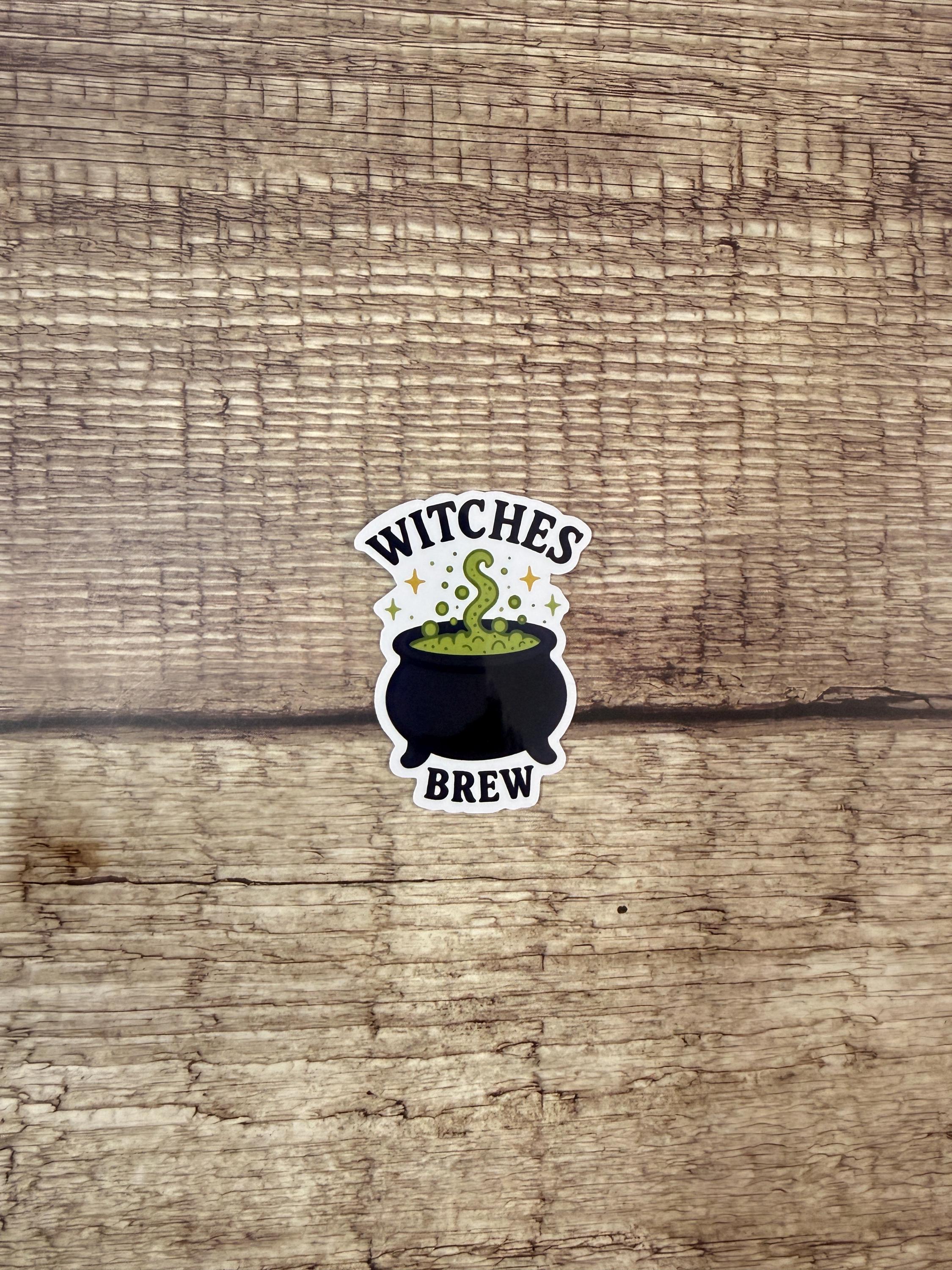 Cute Halloween Waterproof Sticker – Witches Brew Cauldron Vinyl Decal, Spooky Season Gift