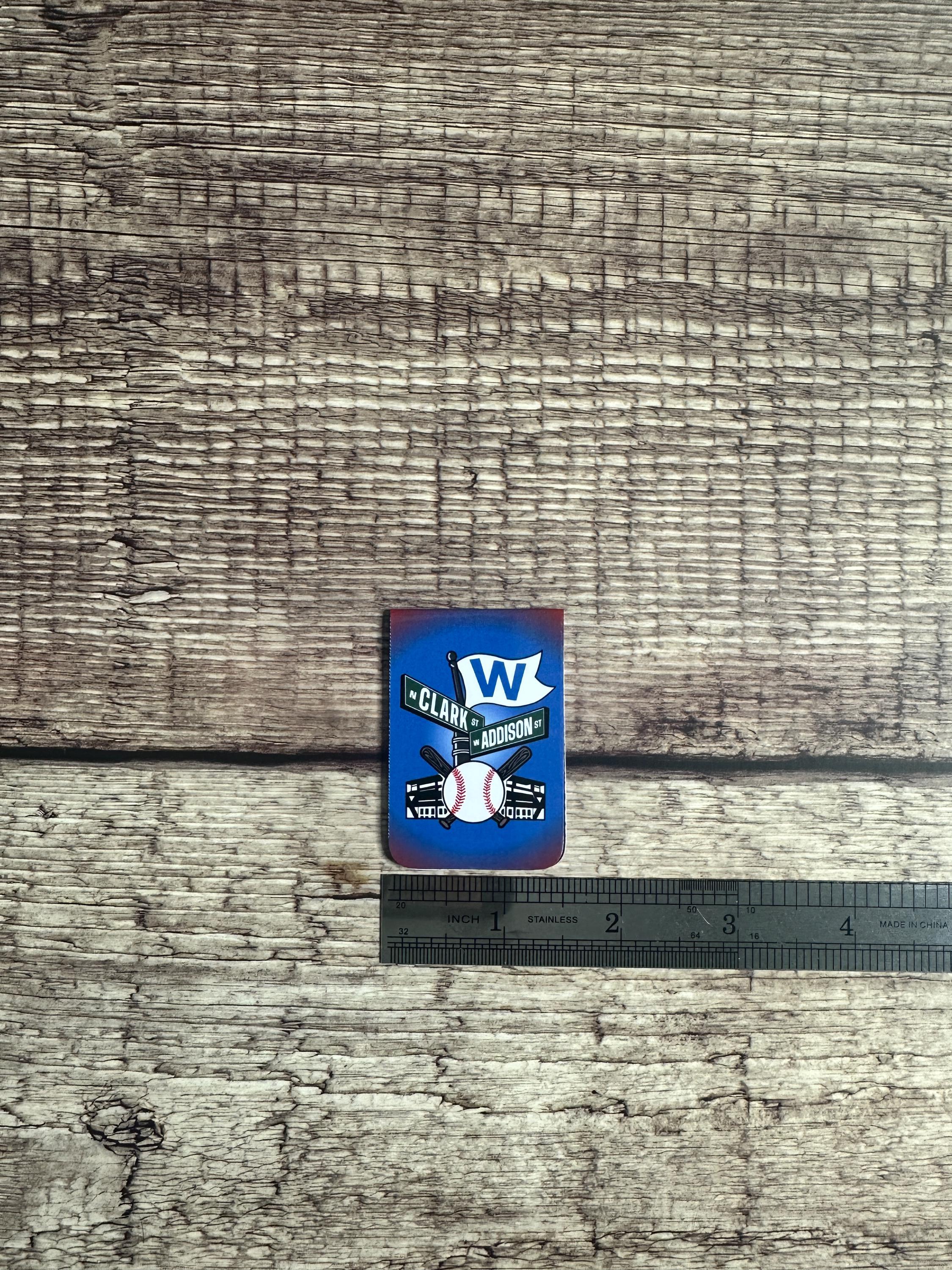 Cubs Inspired Magnetic Bookmark – Addison & Clark Wrigley Field Inspired Design – Page Marker Gift for Fans