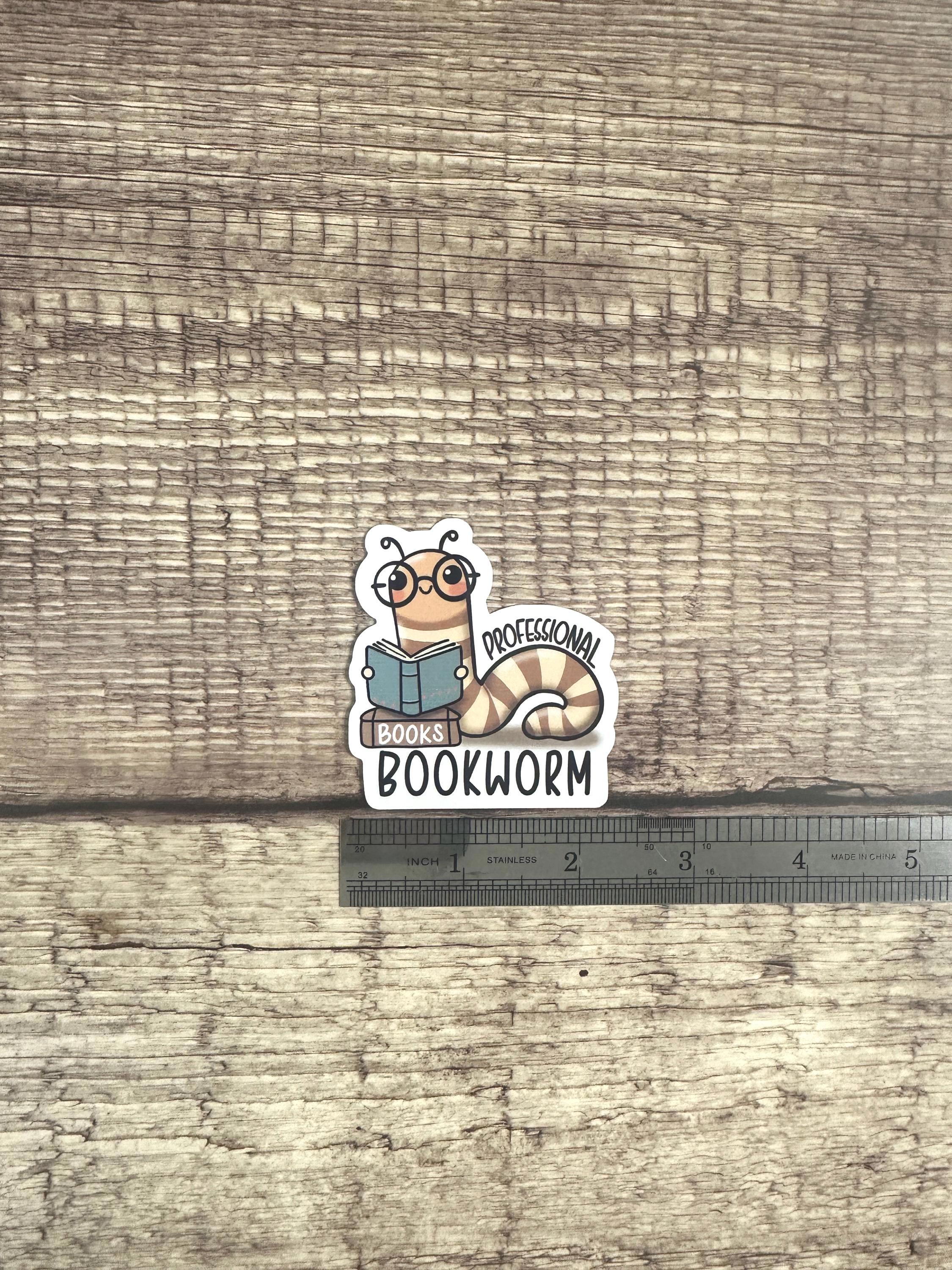 Professional Bookworm Waterproof Sticker - Book Readers and Readaholics Vinyl Decal