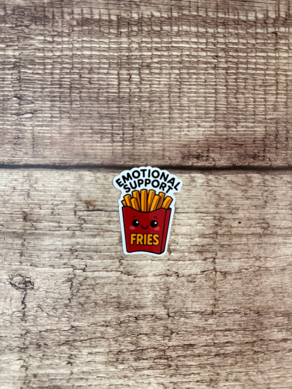 Emotional Support Fries Sticker - Funny Food Lover Gift - Vinyl Sticker for Laptops & Water Bottles