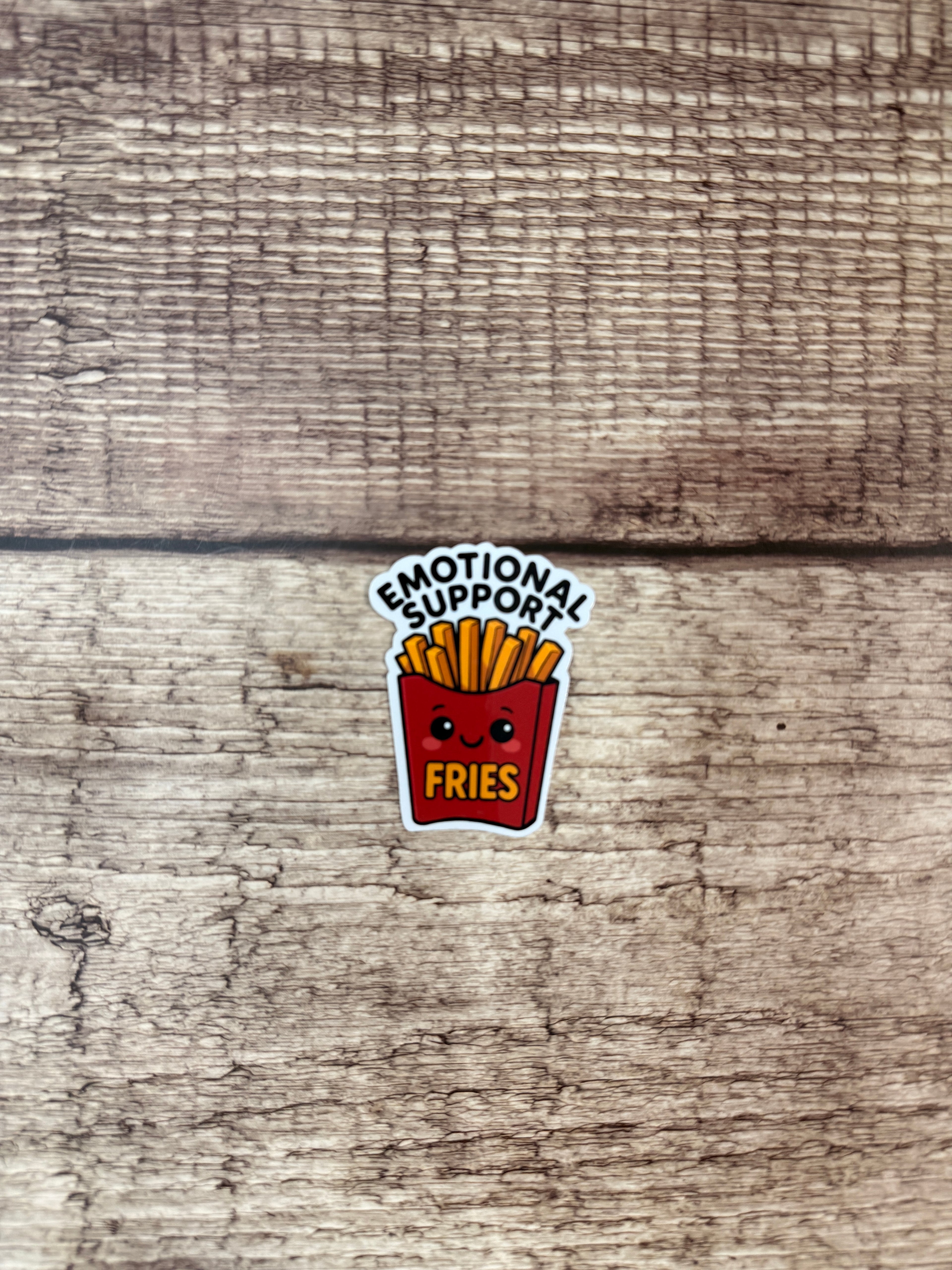 Emotional Support Fries Sticker - Funny Food Lover Gift - Vinyl Sticker for Laptops & Water Bottles