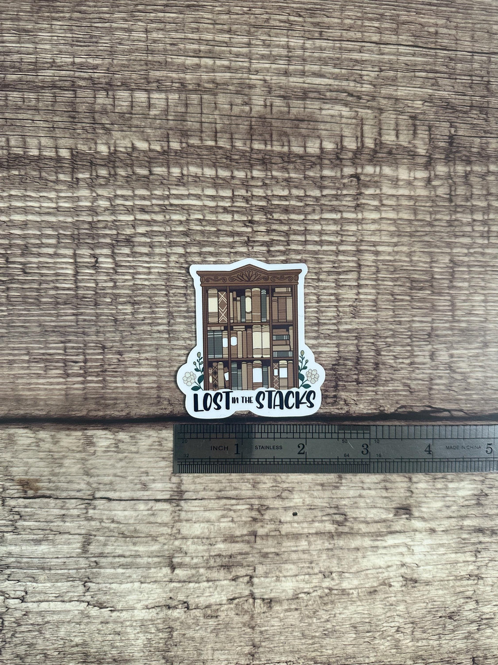 Bookish Sticker - "Lost in the Stacks" for Book Lovers, Readers, Kindles, Journals, Water Bottles & Laptops