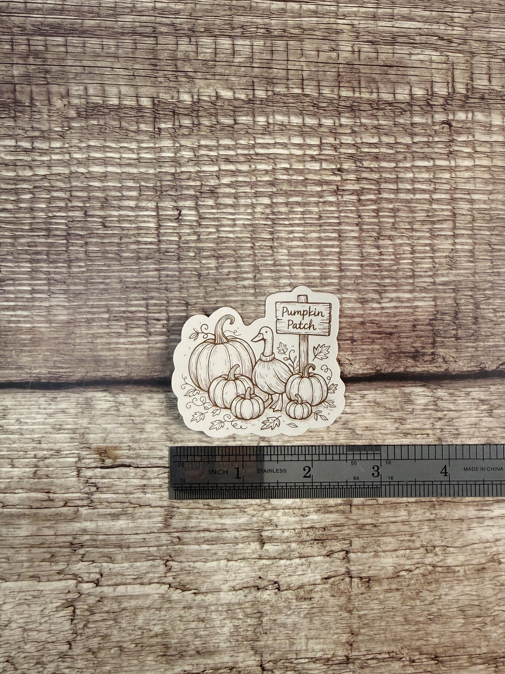 Fall Themed Waterproof Sticker: Pumpkin Patch Goose Vinyl Decal