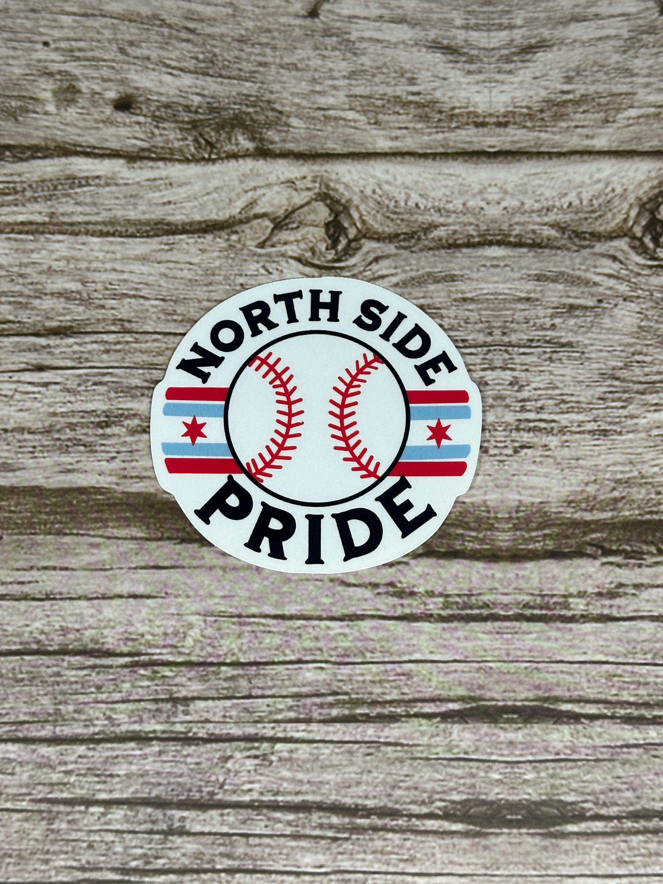 Chicago Baseball Waterproof Sticker: North Side Pride Baseball, Chicago Flag