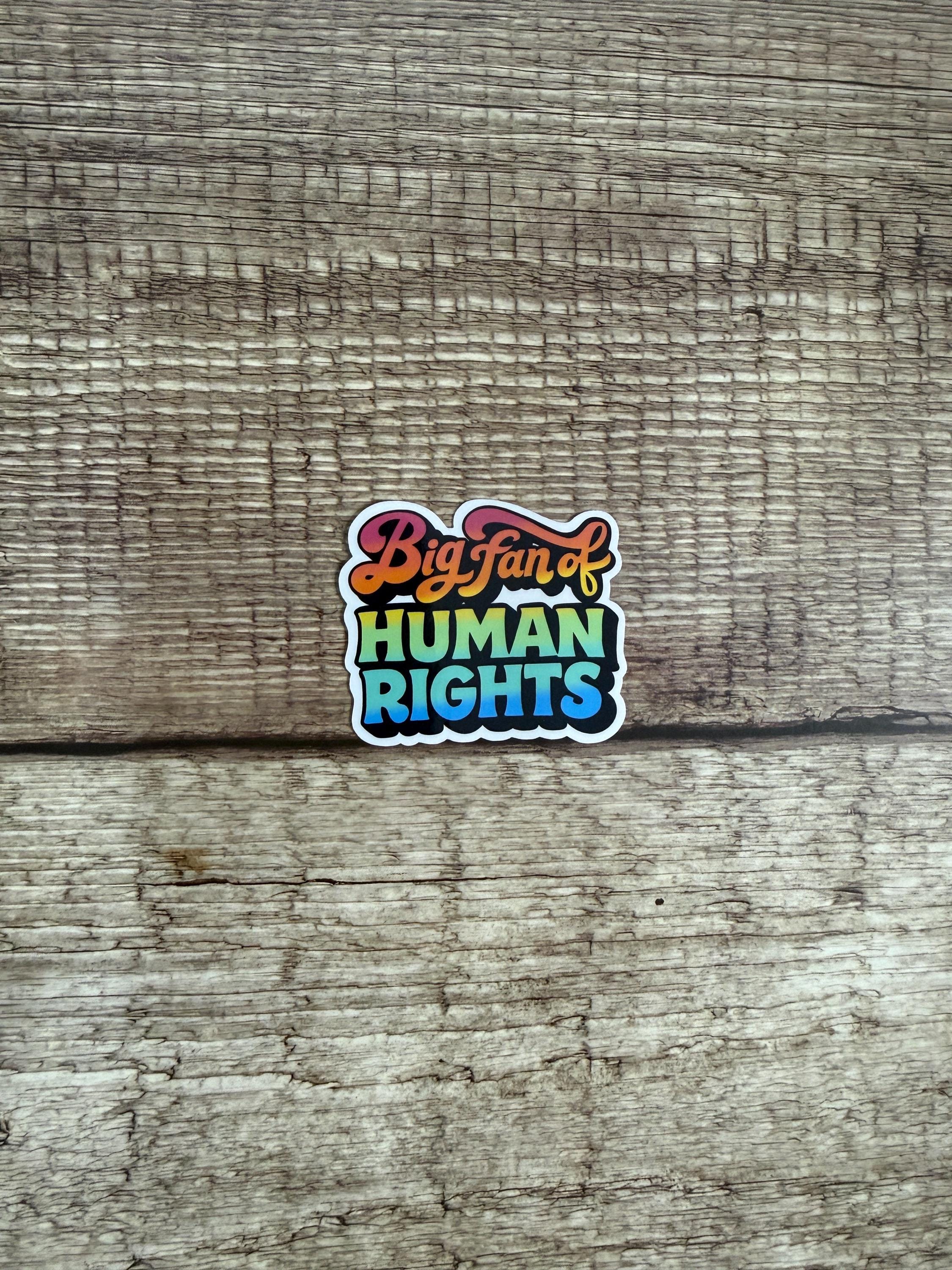 Political Waterproof Sticker "Big Fan of Human Rights" Vinyl Decal Gift