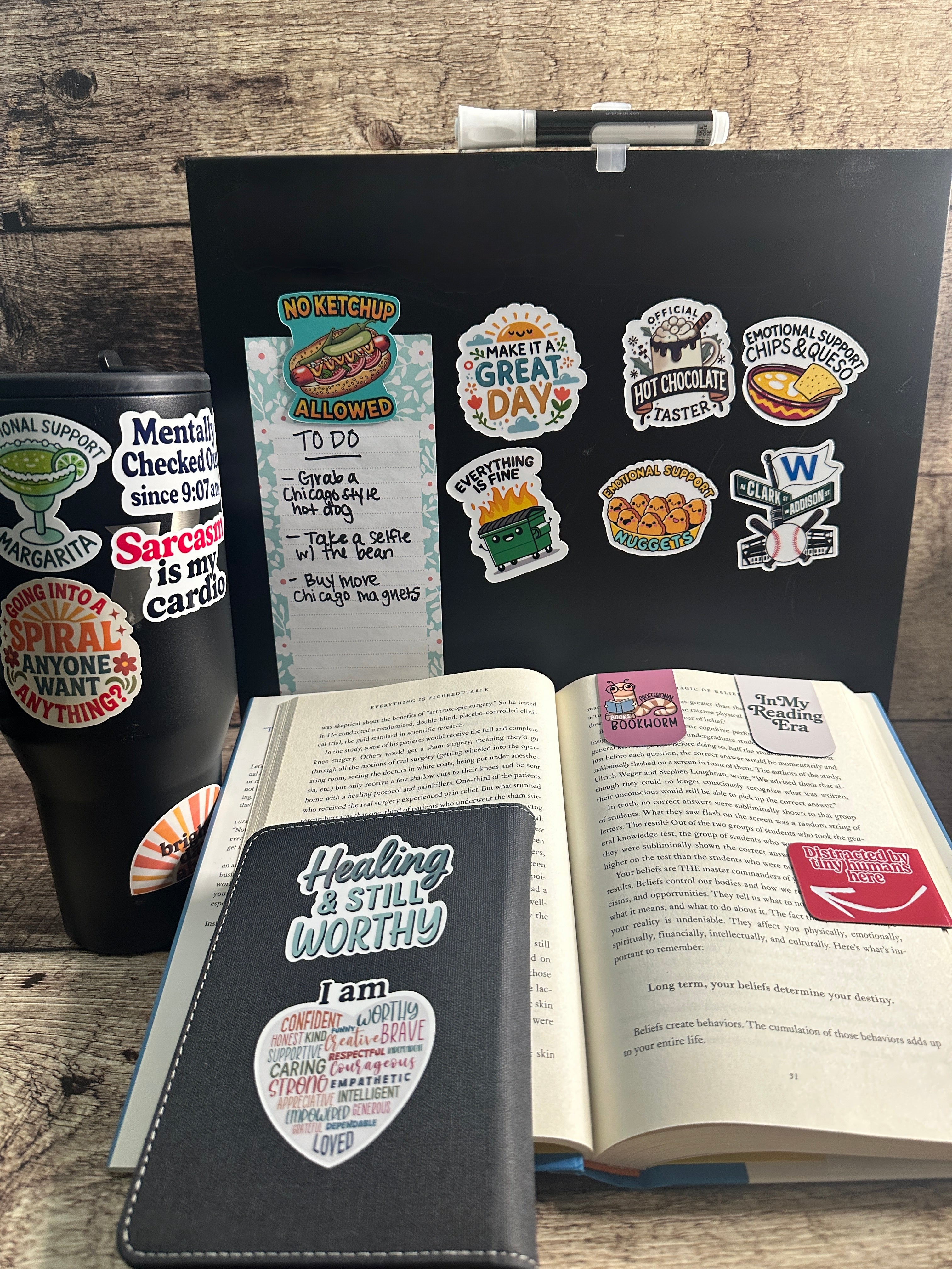 Funny Waterproof Sticker "In My Delulu Era" Black & White Vinyl Decal