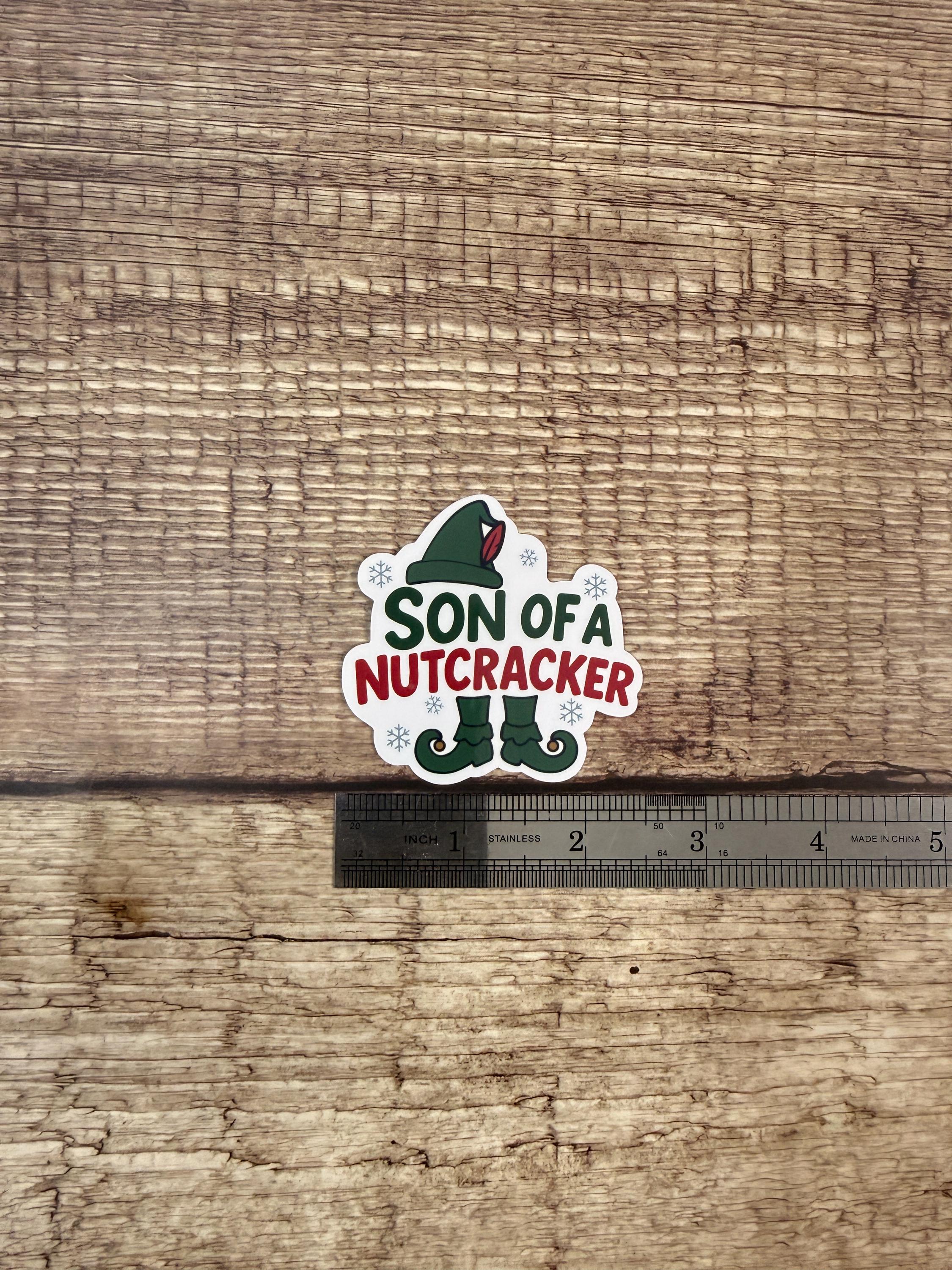 Funny Christmas Waterproof Sticker "Son Of A Nutcracker" Classic Holiday Movie Quote - Christmas Humor Gift Vinyl Decal