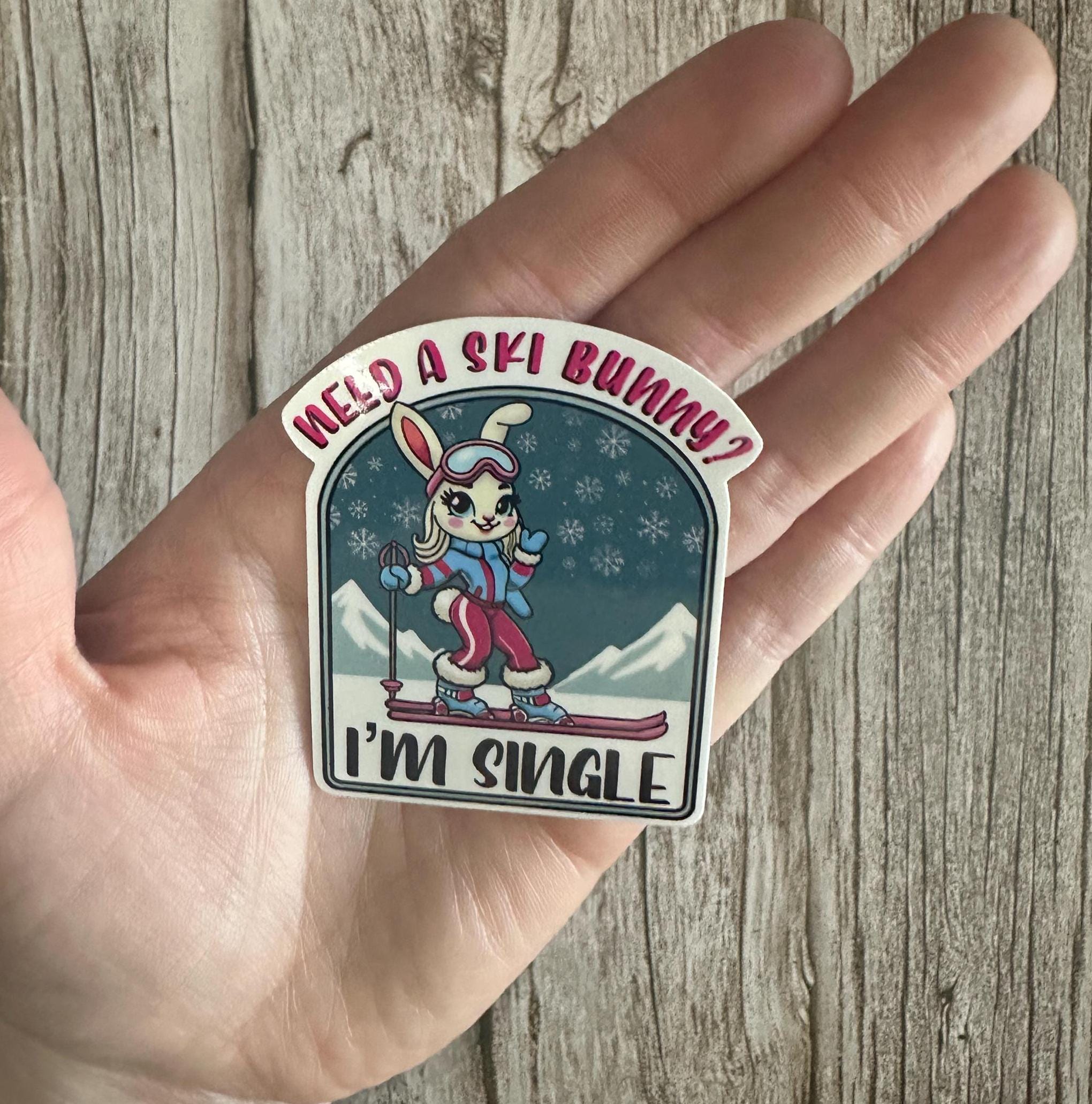 Ski Bunny Sticker: Funny Winter Sports, Snowboard Humor Waterproof Vinyl Decal