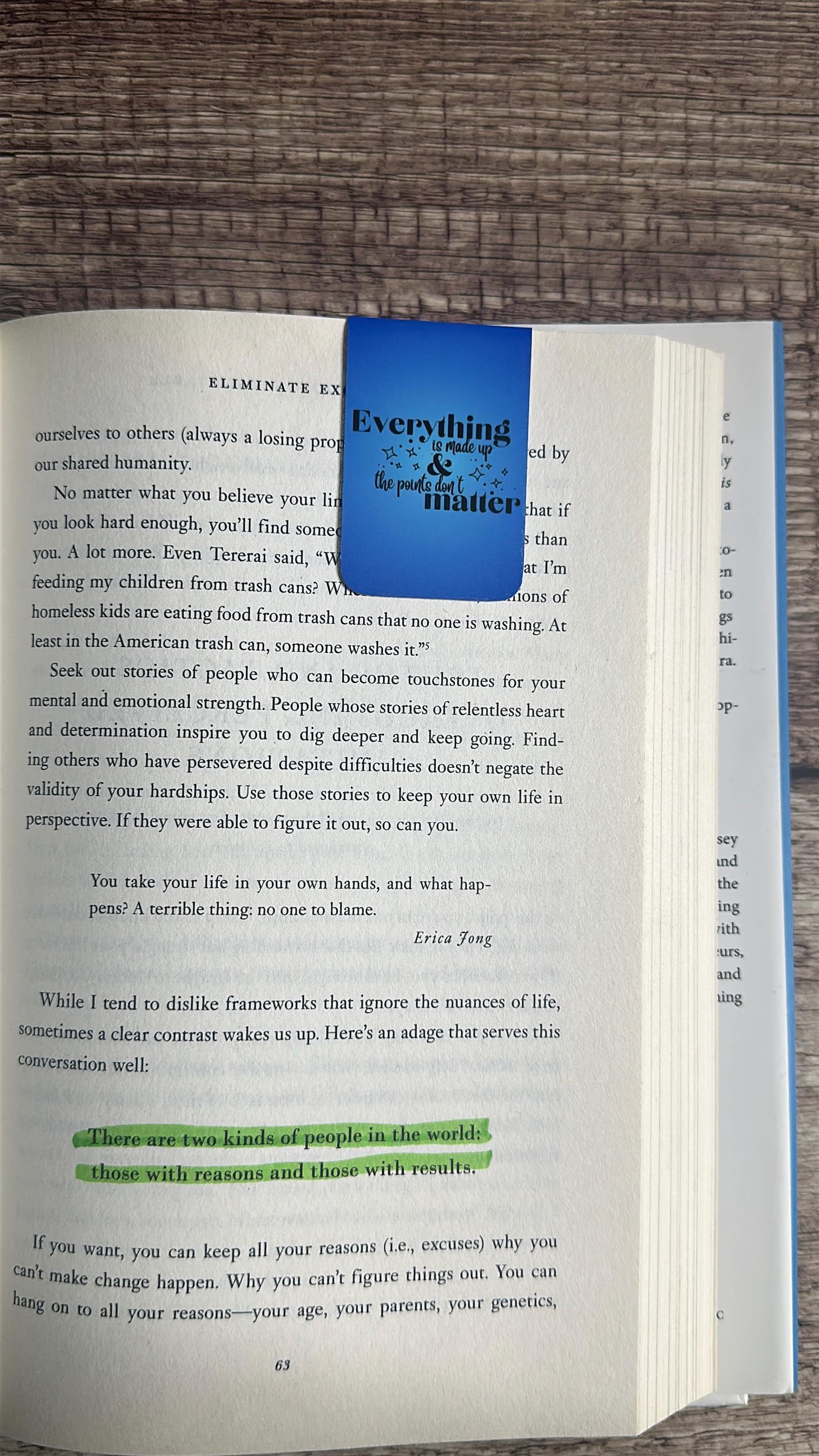 Sassy Magnetic Bookmark: "Everything Is Made Up" - Gift for Readers