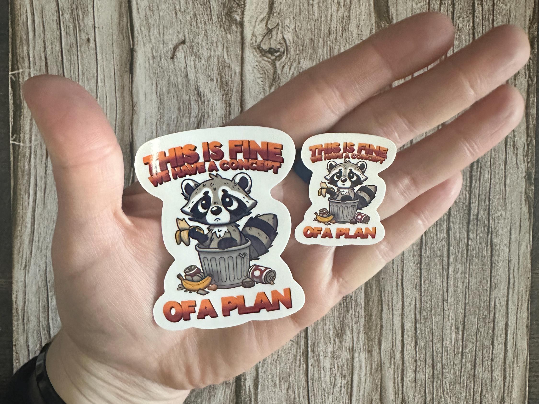 This Is Fine Raccoon Sticker: Funny Anti-Trump Political Humor