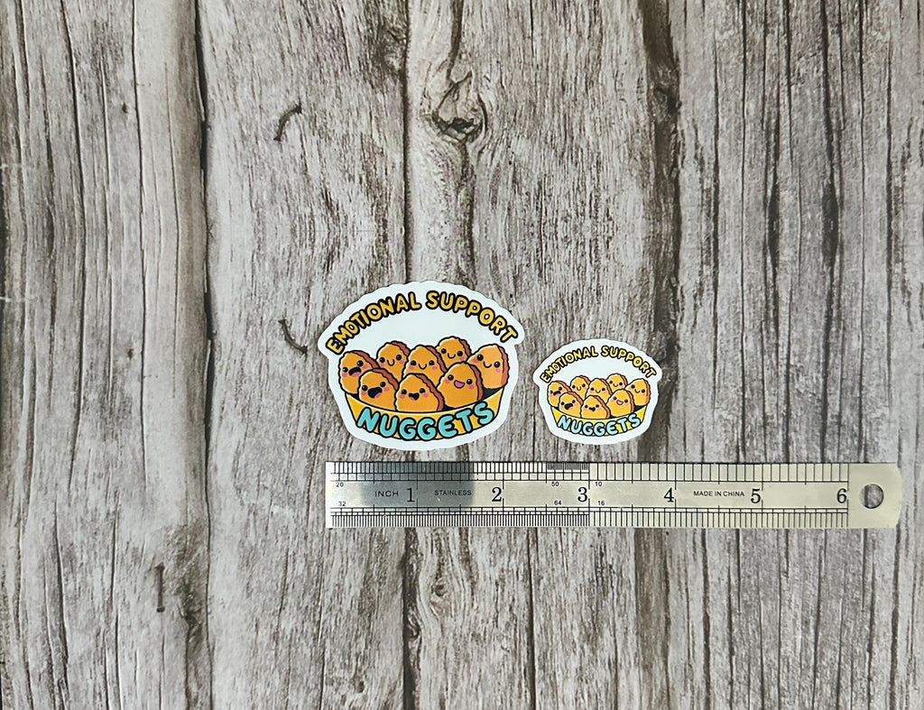 Funny Mental Health Waterproof Sticker "Emotional Support Nuggets" Funny Foodie Vinyl Decal Gift