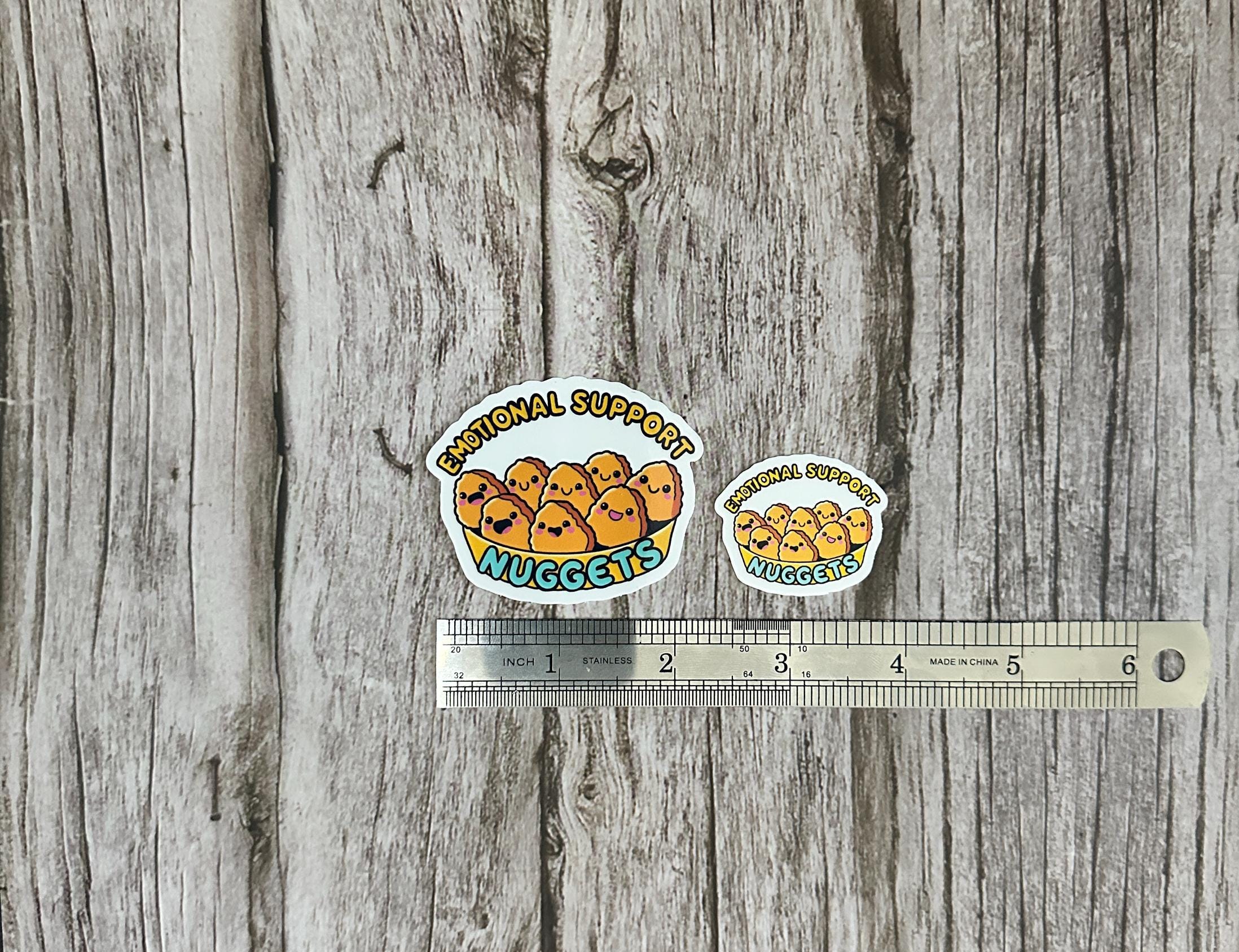 Funny Mental Health Waterproof Sticker "Emotional Support Nuggets" Funny Foodie Vinyl Decal Gift
