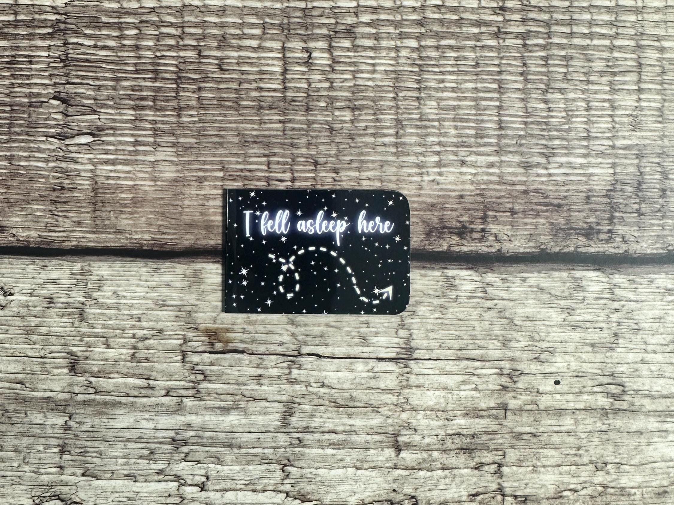 Funny Magnetic Bookmark: I Fell Asleep Here - Book Lover Gift