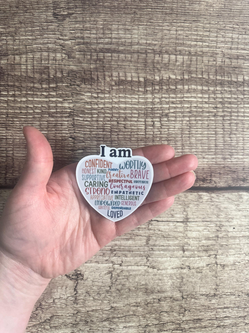 Heart Affirmation Sticker: Self-Love Vinyl Decal for Laptops, Water Bottles