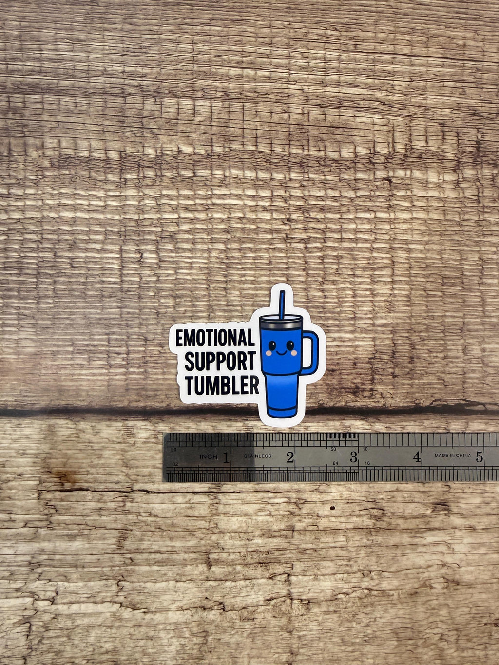 Emotional Support Tumbler Waterproof Sticker | Funny Mental Health Vinyl Decal Gift
