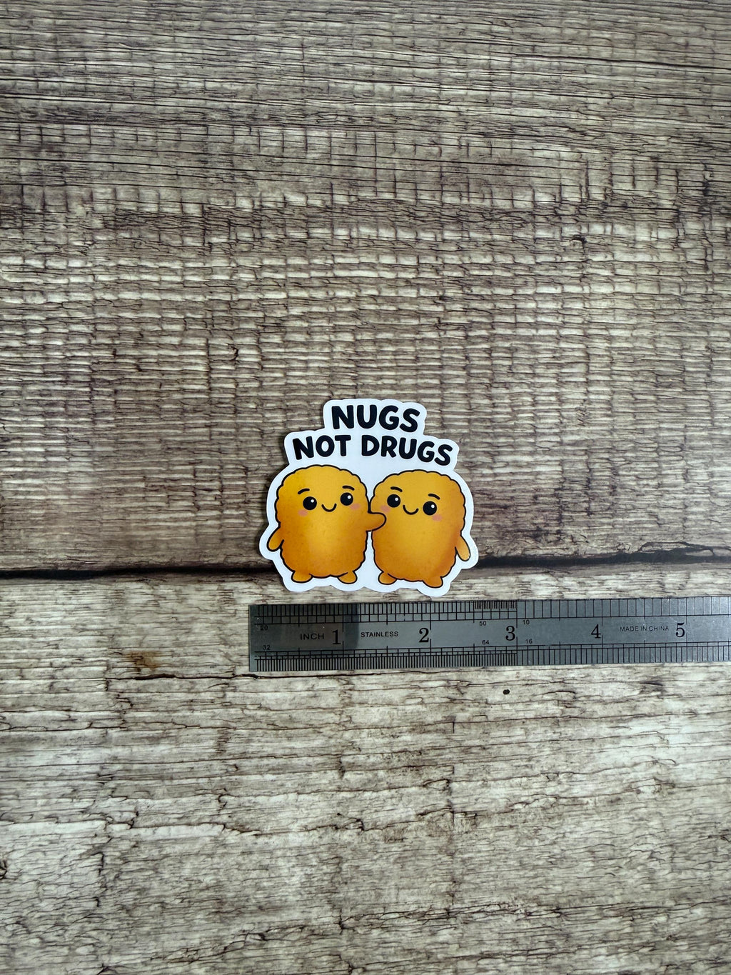 Funny Food Pun Waterproof Sticke "Nugs Not Drugs" Vinyl Decal Gift